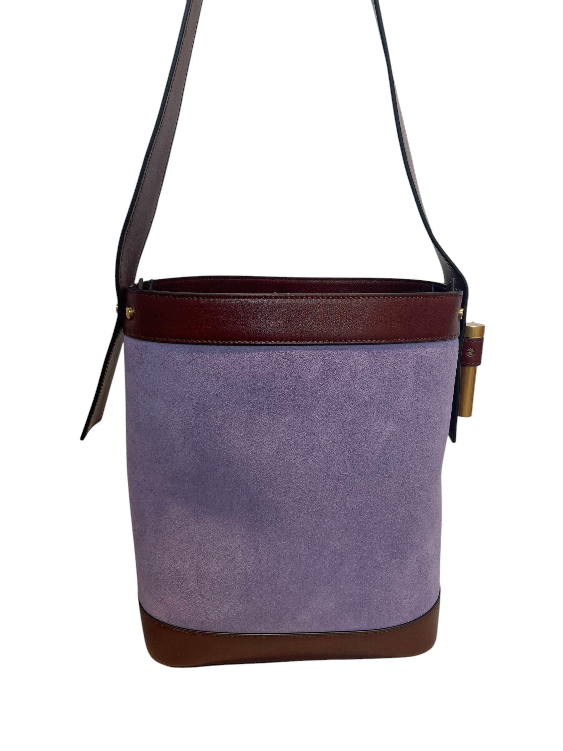 VERSACE/Basket Bag/Suede/PPL/liliac pivot bucket bag/brwn view 3