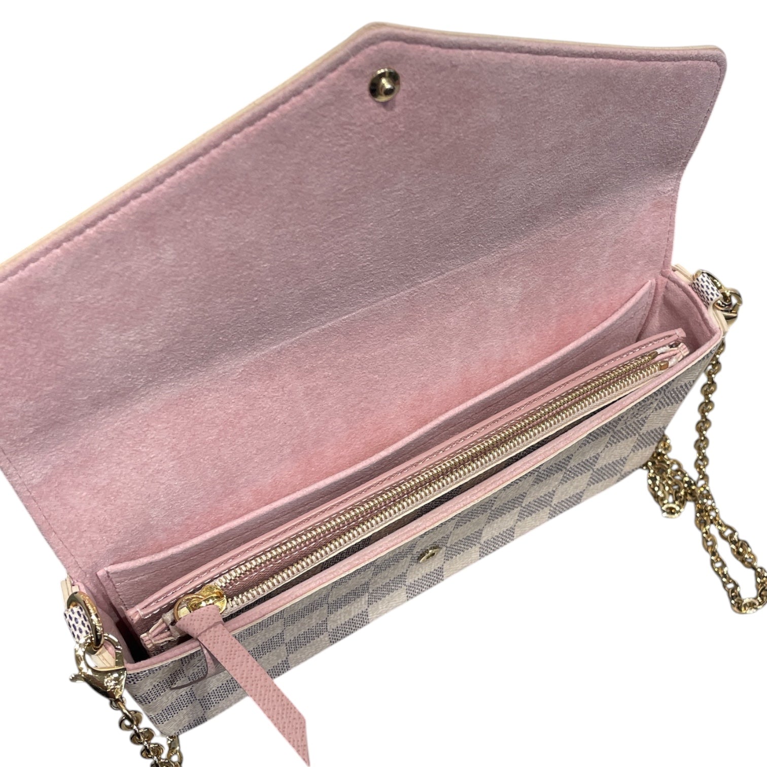 LOUIS VUITTON/Tote Bag/Leather/MLT/Damier Azur Pochette Felicie view 3