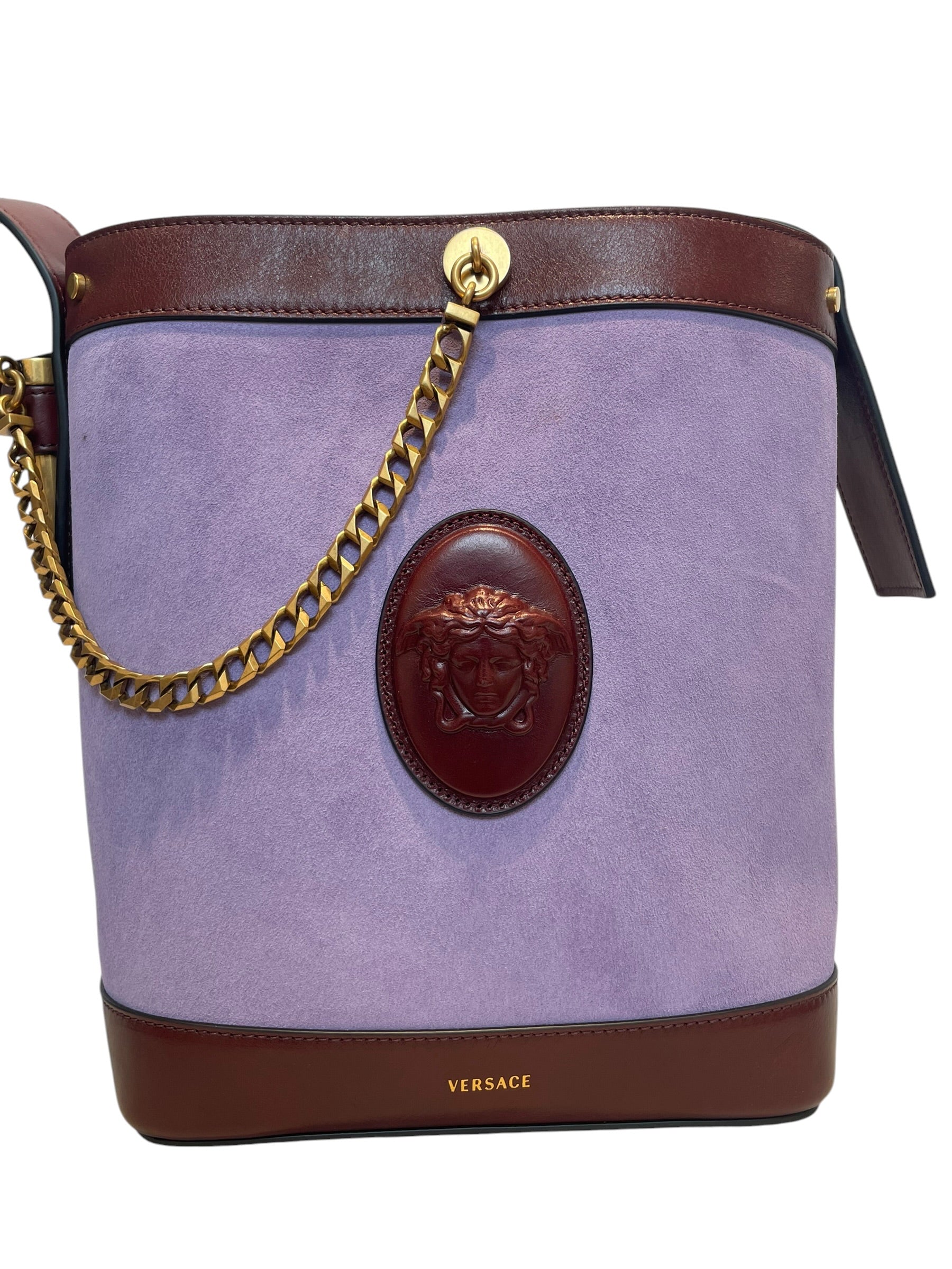 VERSACE/Basket Bag/Suede/PPL/liliac pivot bucket bag/brwn view 4