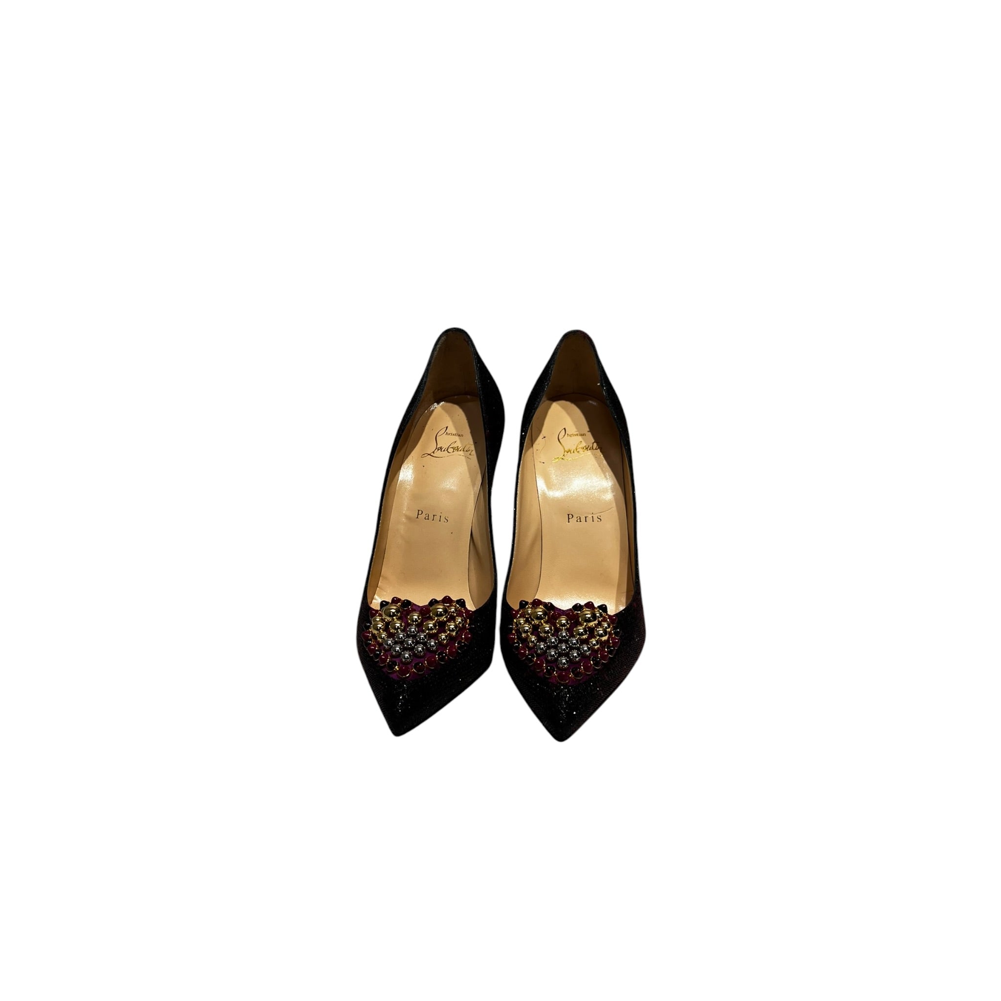 Christian Louboutin/Heels/EU 37/Glitter/PPL/BEADED HEART view 2