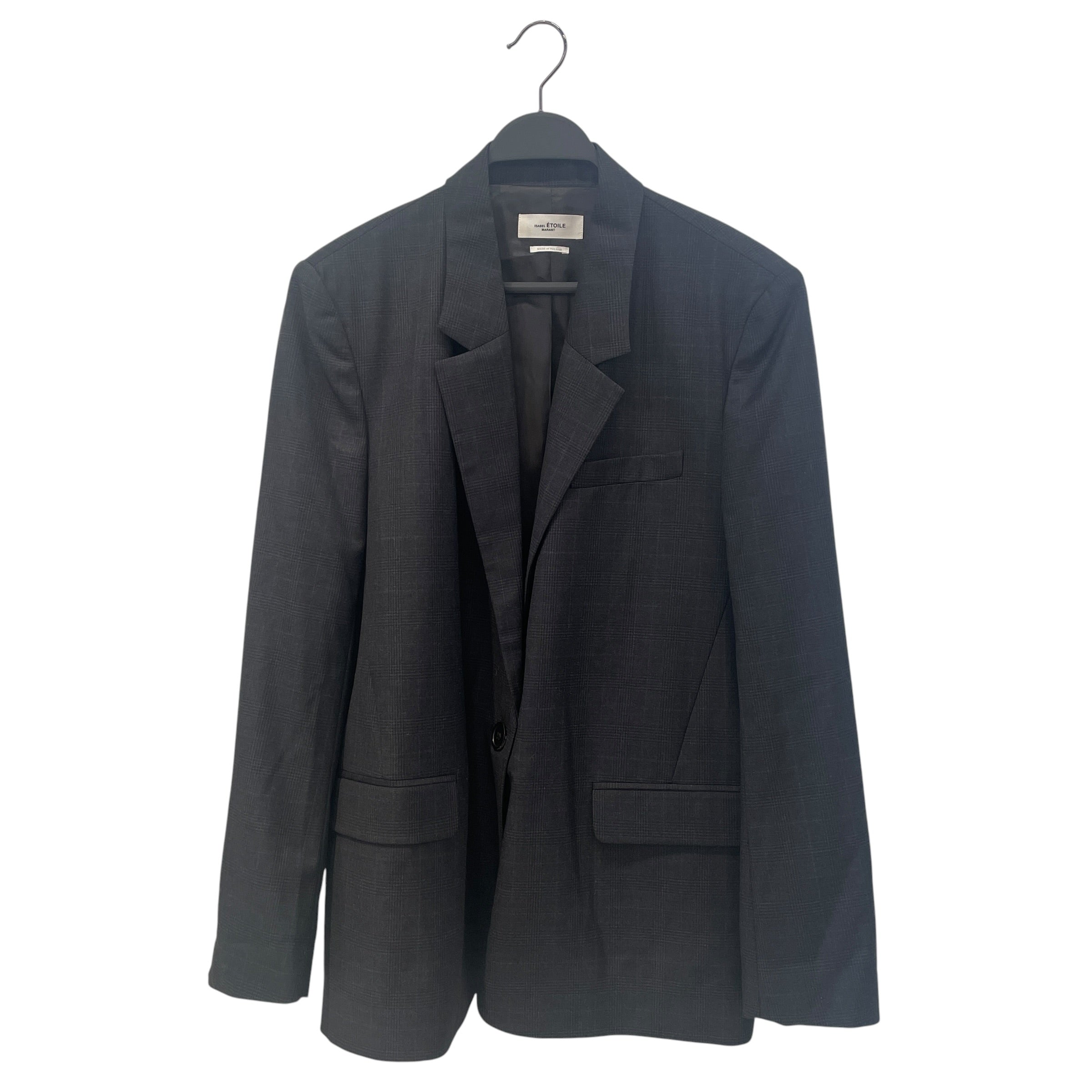 ISABEL MARANT ETOILE/Jacket/40/Hombre Check/Wool/GRY/Single Breasted/One Button view 1
