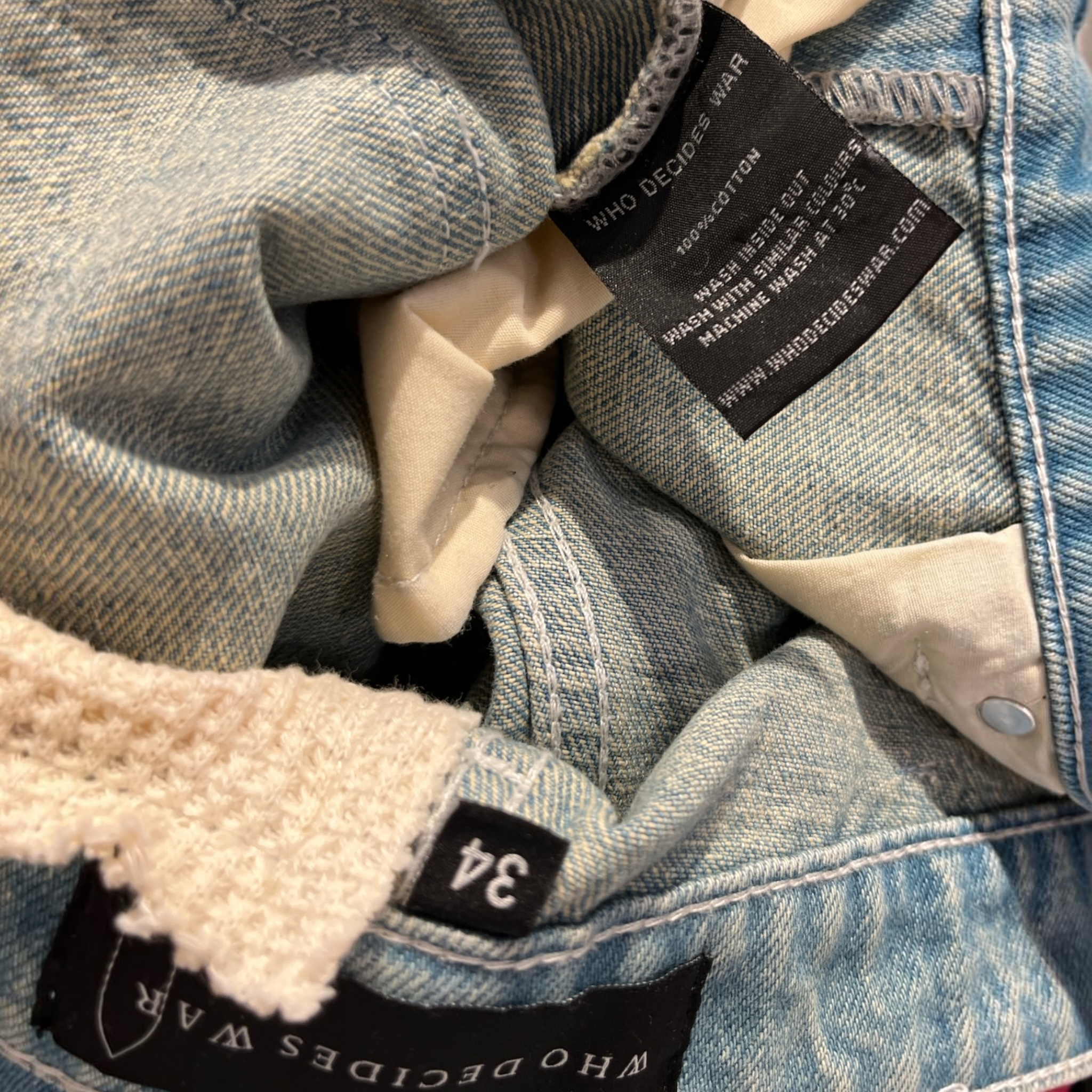 WHO DECIDES WAR/Bootcut Pants/34/Cotton/BLU/All Over Print/STAINED GLASS view 3