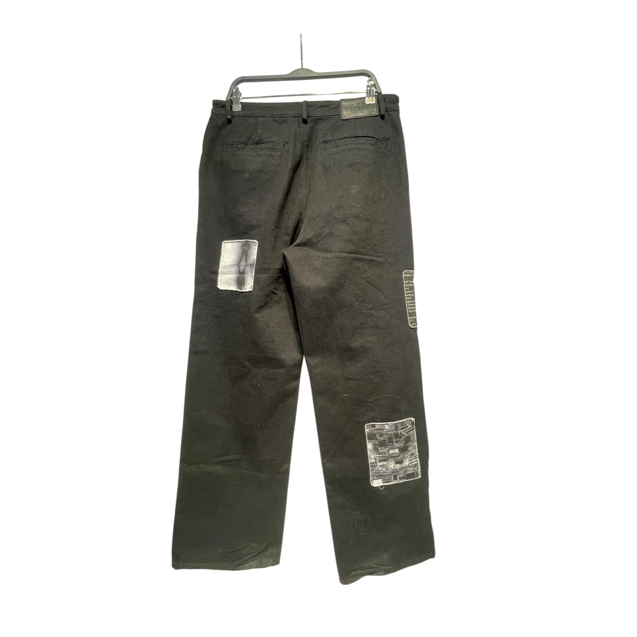 r+a/Straight Pants/M/Cotton/BLK/All Over Print/ view 2