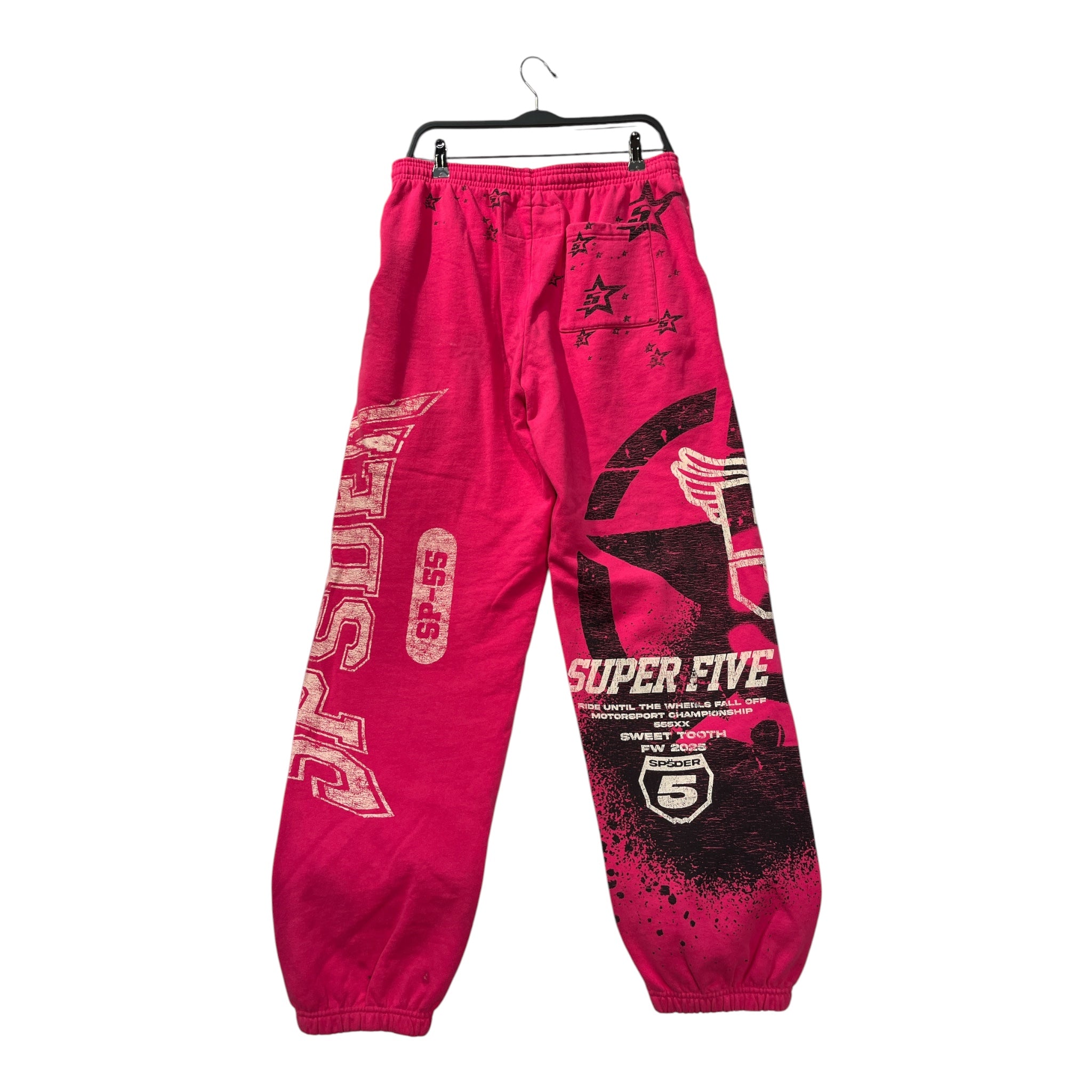 Sp5der/Bottoms/L/Graphic/Cotton/PNK/STENCIL TRACK PANTS GREEN S view 2
