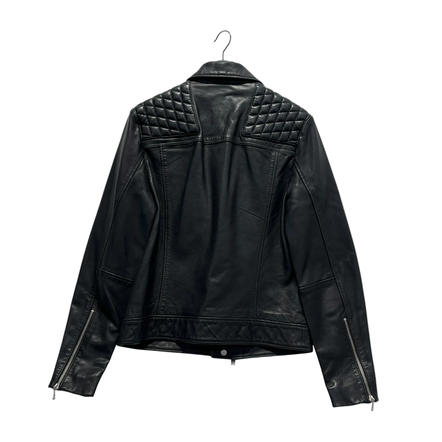 ALLSAINTS/Leather Jkt/S/Leather/BLK/Double Breasted/Lambskin Moto Biker Jacket view 2