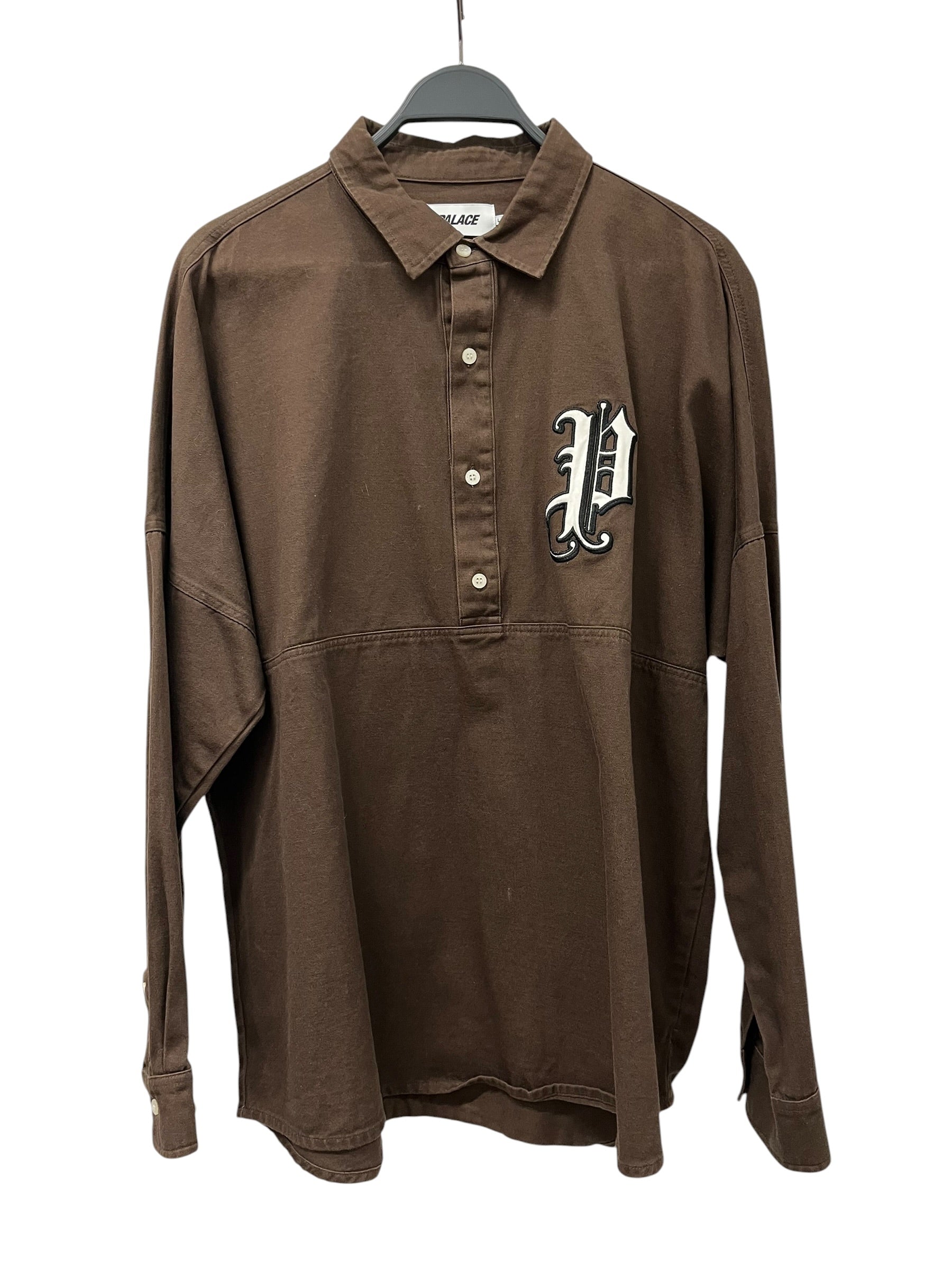 PALACE/LS Shirt/L/Cotton/BRW/old english icon view 1