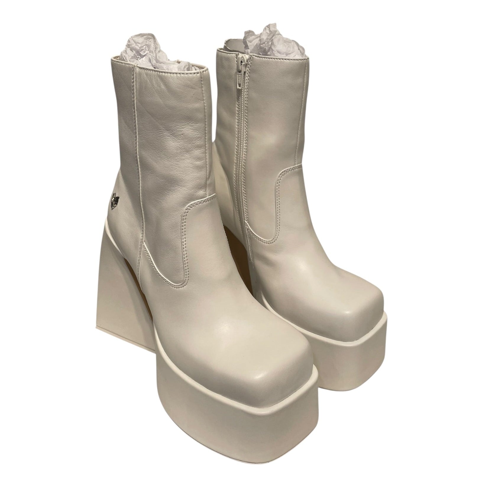 NAKED WOLFE/Heels/EU 38/Leather/WHT/JANE LEATHER PLATFORM view 1