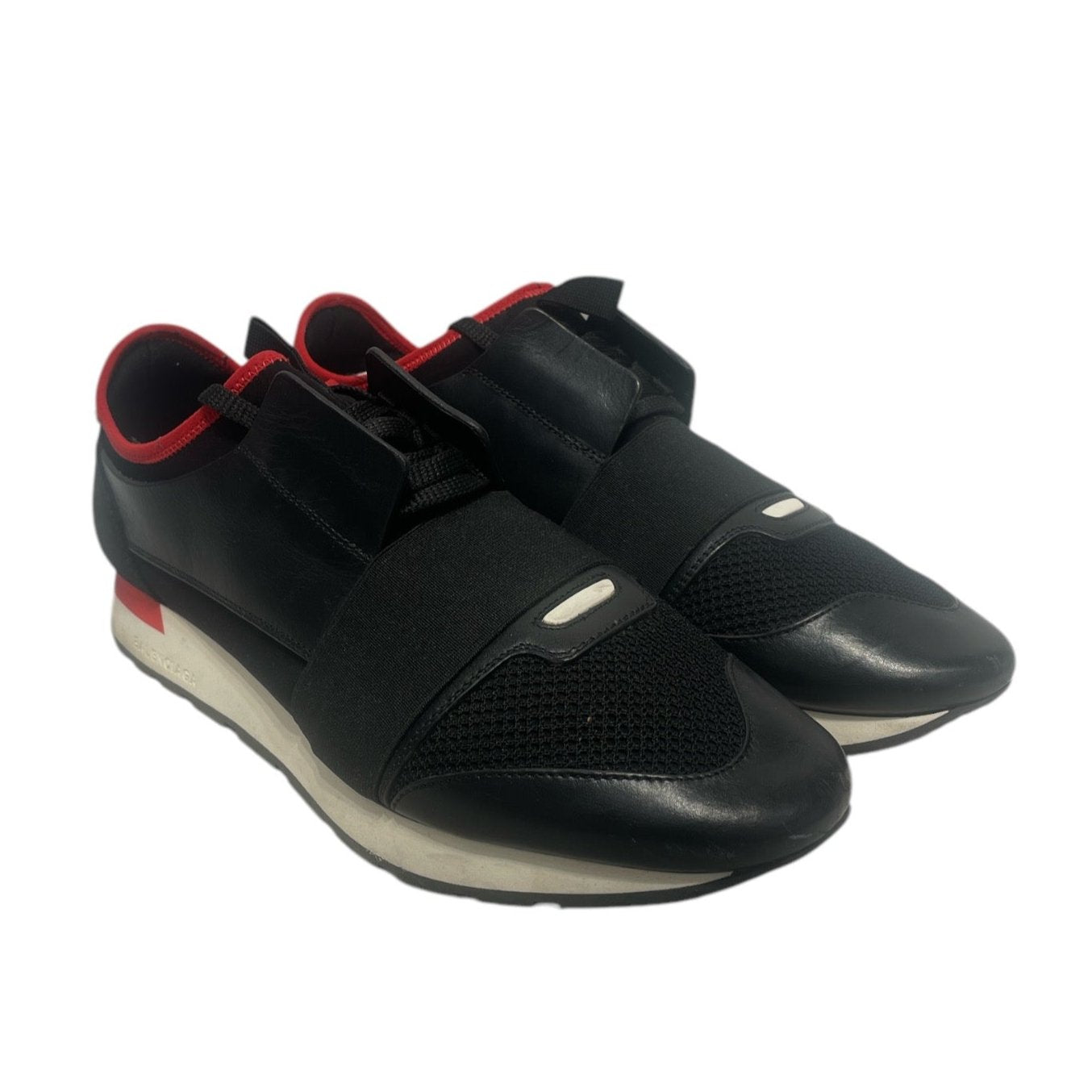 BALENCIAGA/Low-Sneakers/US 10/Leather/BLK/RACE RUNNER BLK view 1