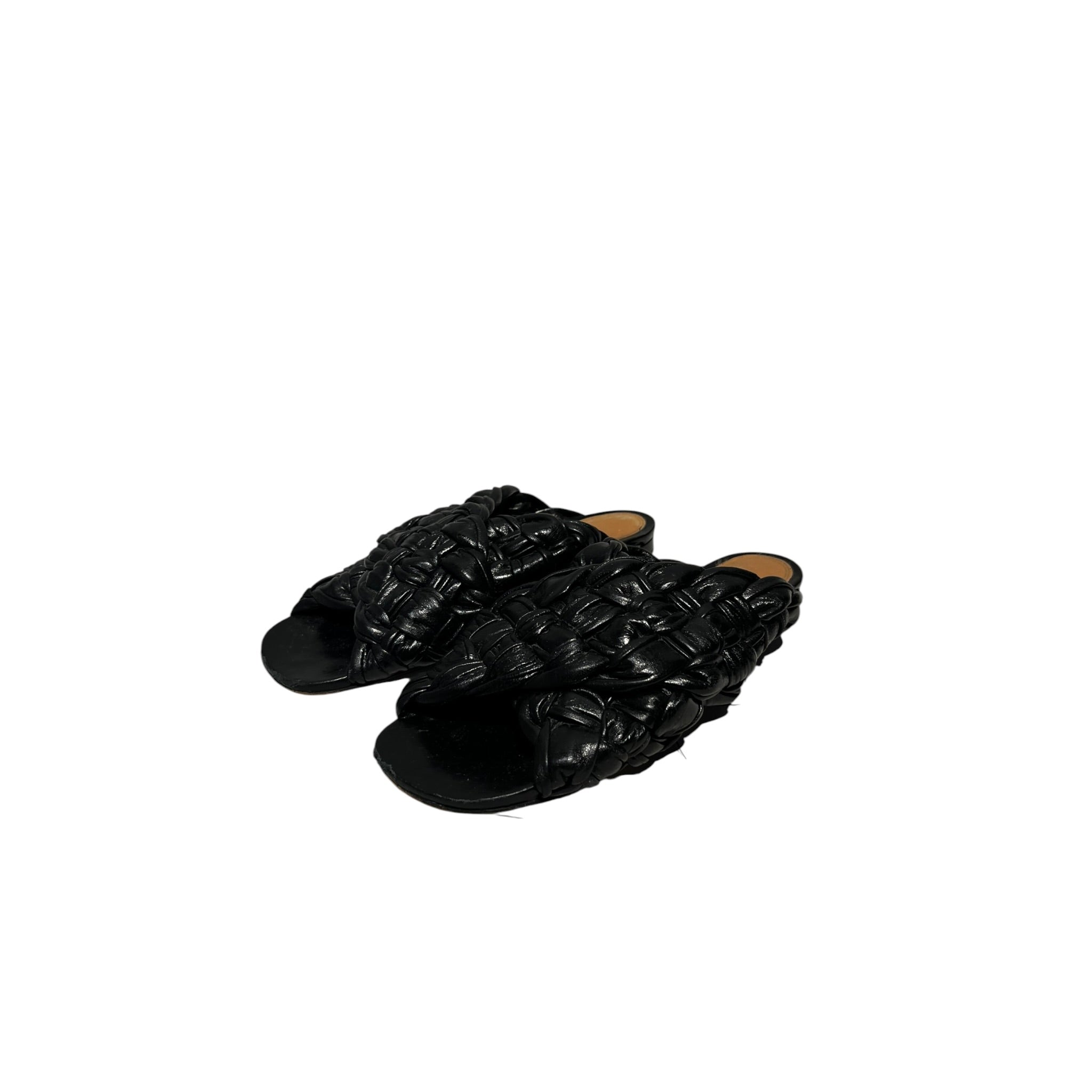 BOTTEGA VENETA/Sandals/EU 37/Leather/BLK/Board Sandal view 1