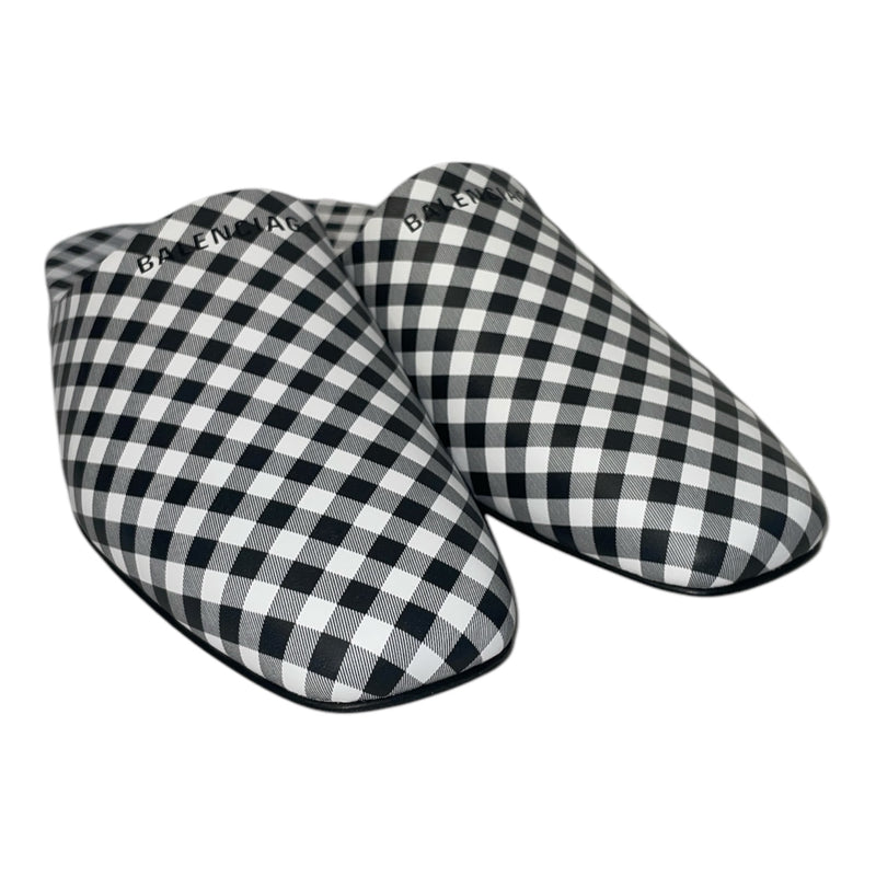 BALENCIAGA/Flat Shoes/EU 38/Plaid/Acrylic/MLT/Square-Toe/COSY MULE