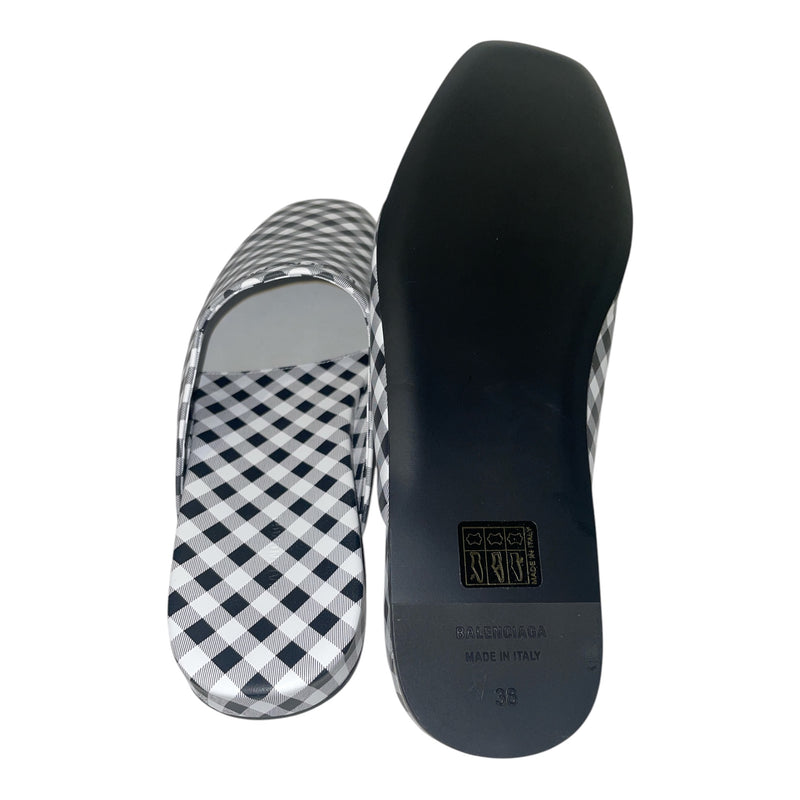BALENCIAGA/Flat Shoes/EU 38/Plaid/Acrylic/MLT/Square-Toe/COSY MULE