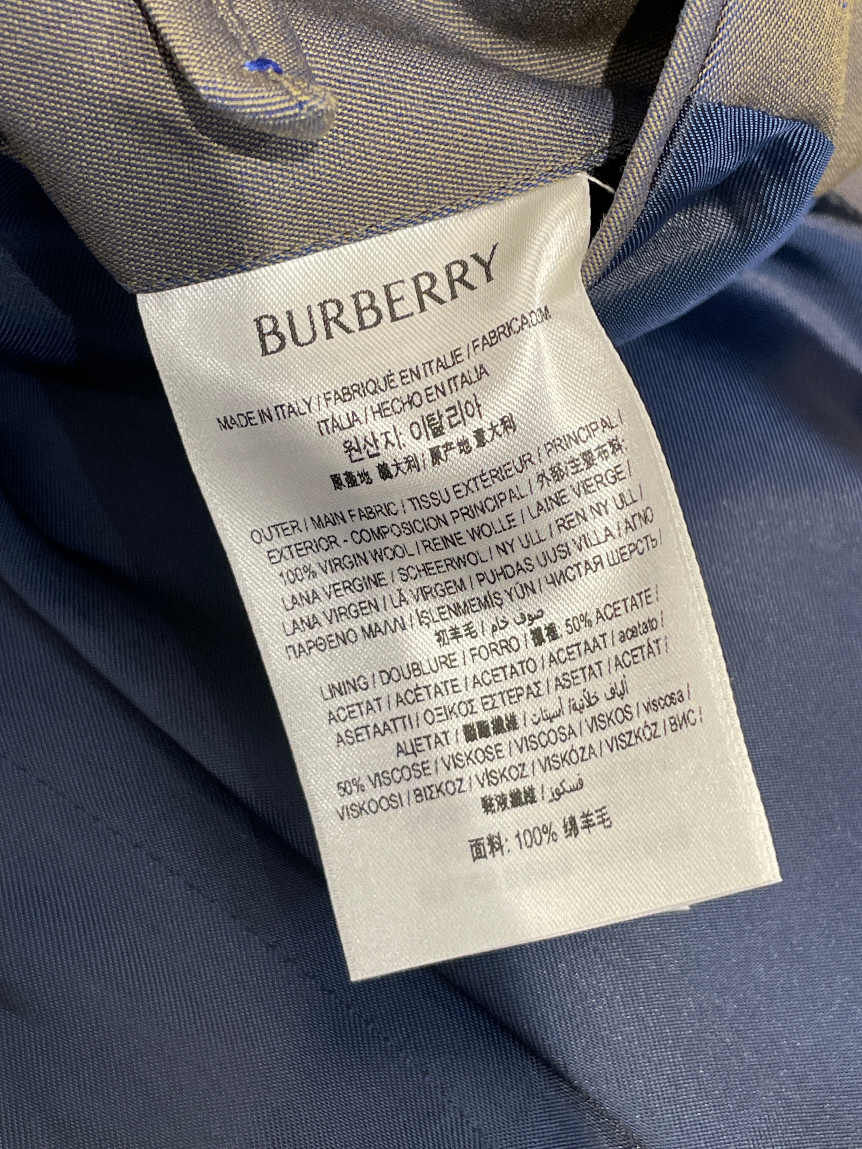 BURBERRY LONDON/Suits/54/Cotton/GRY/double brested pocket view 4