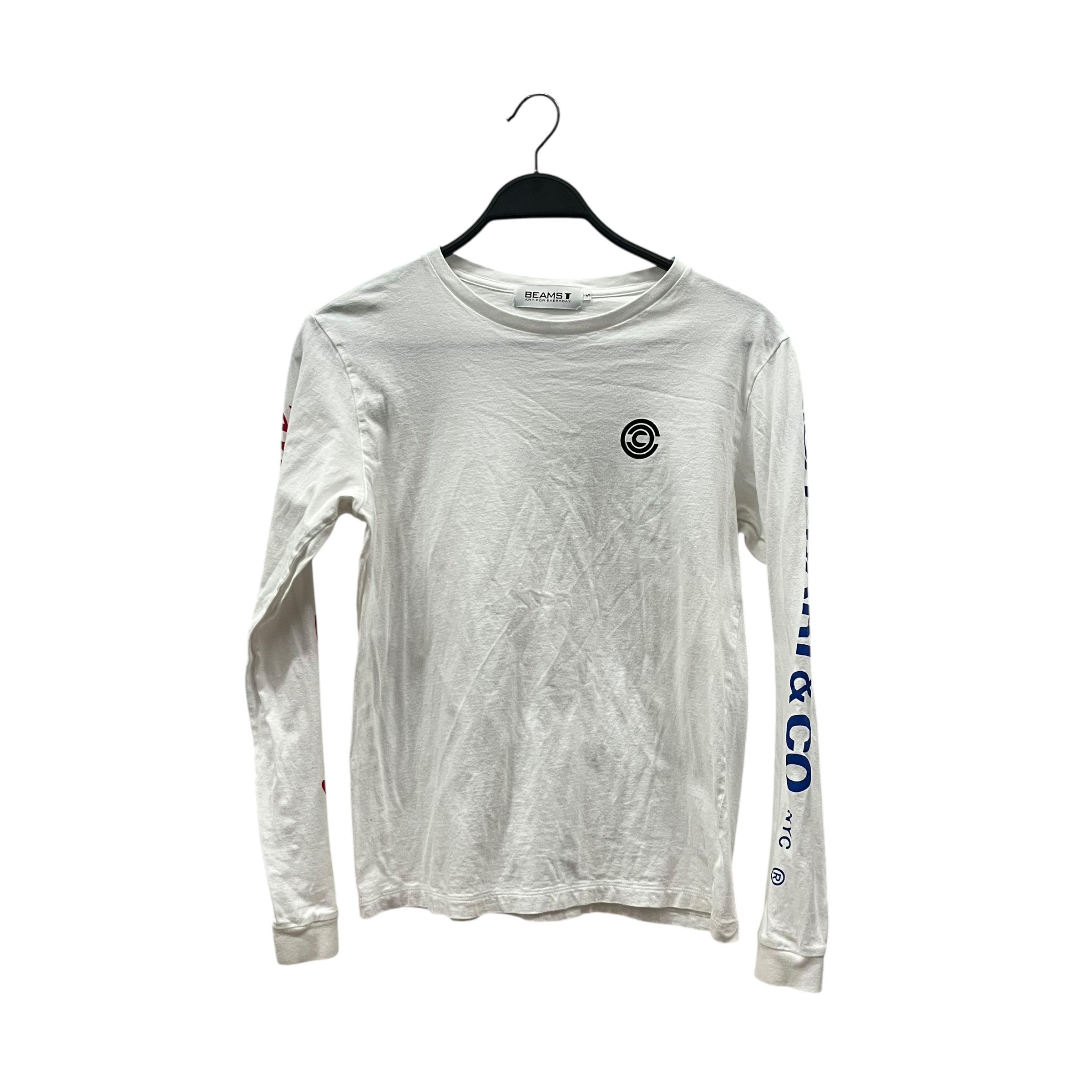 BEAMS/LS T-Shirt/M/Cotton/WHT/ view 1