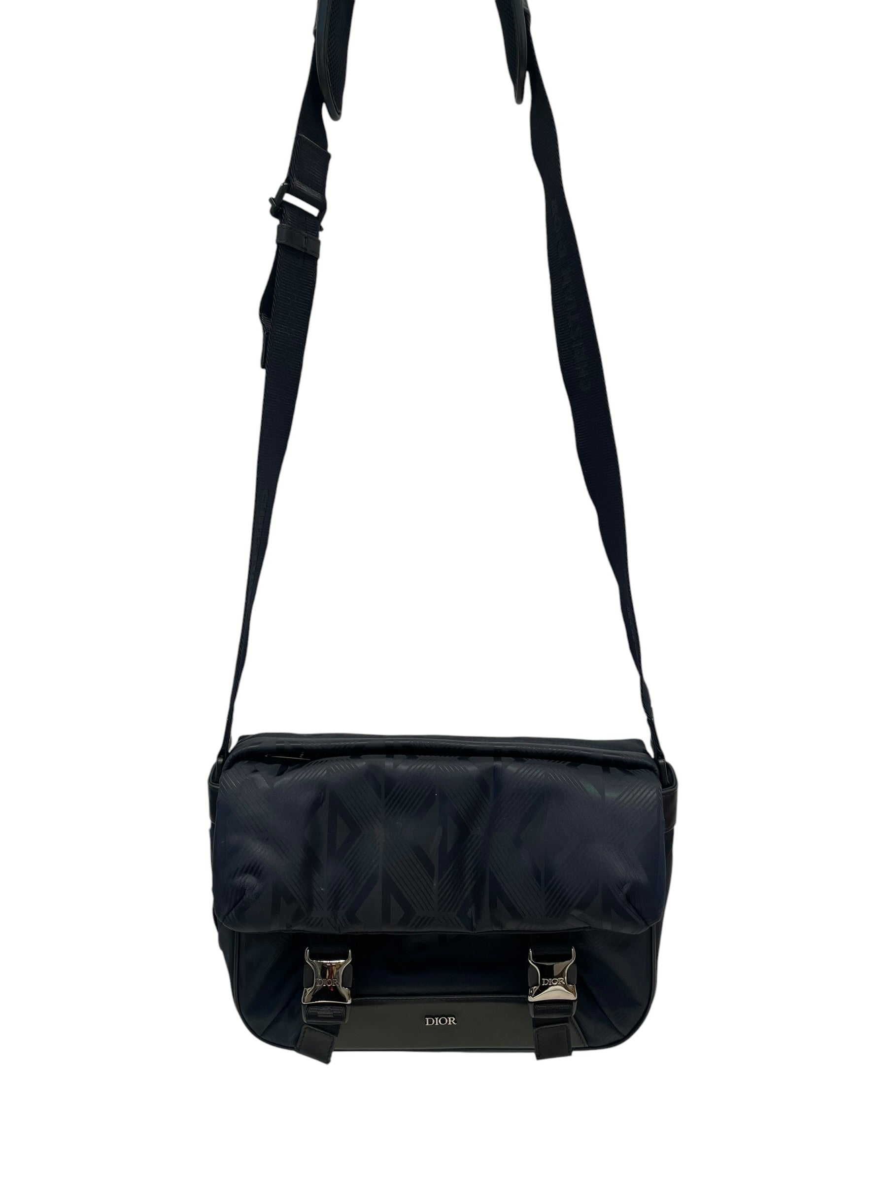 Christian Dior/Bag/Graphic/Nylon/BLK/SLV BUCKLES,DIOR ON BACK view 1