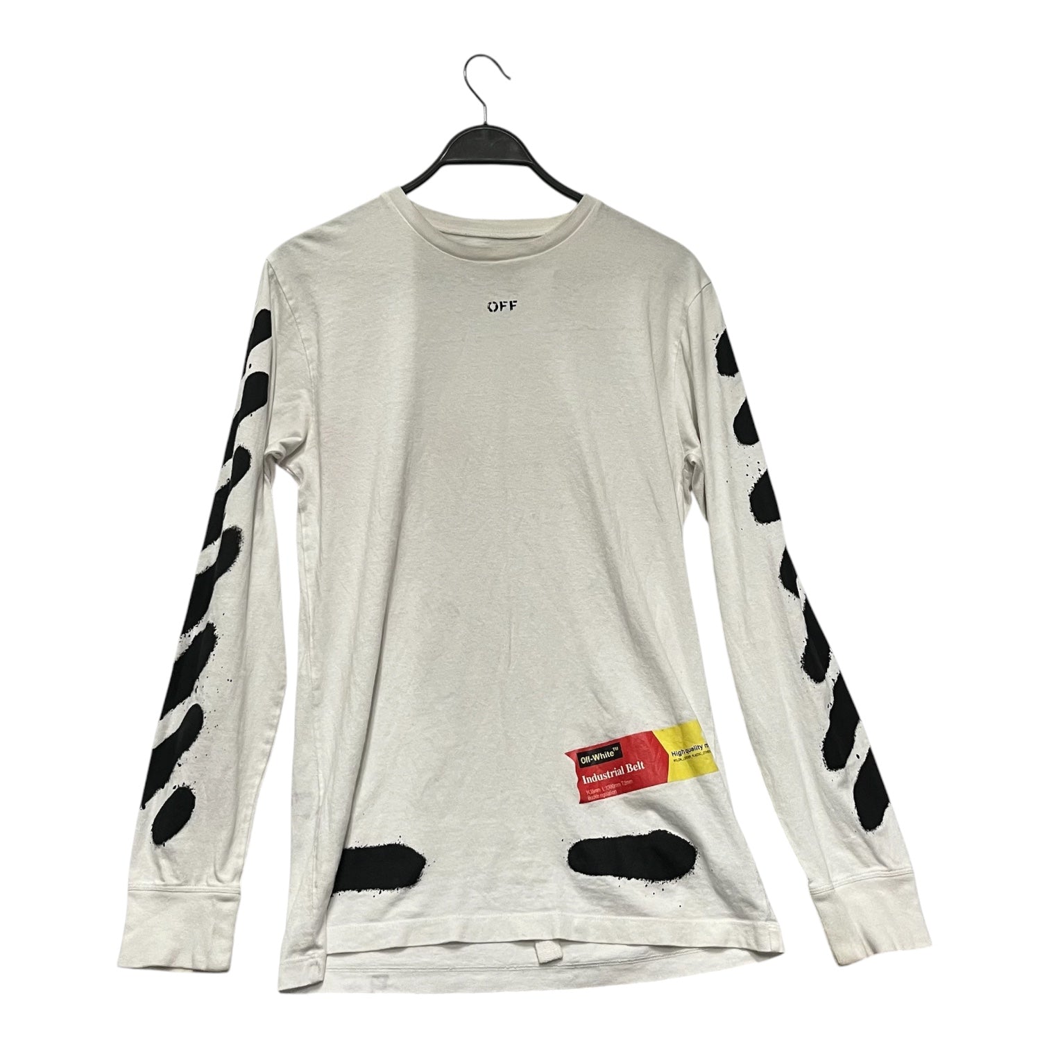 OFF-WHITE/LS T-Shirt/M/Cotton/WHT/spray paint view 1