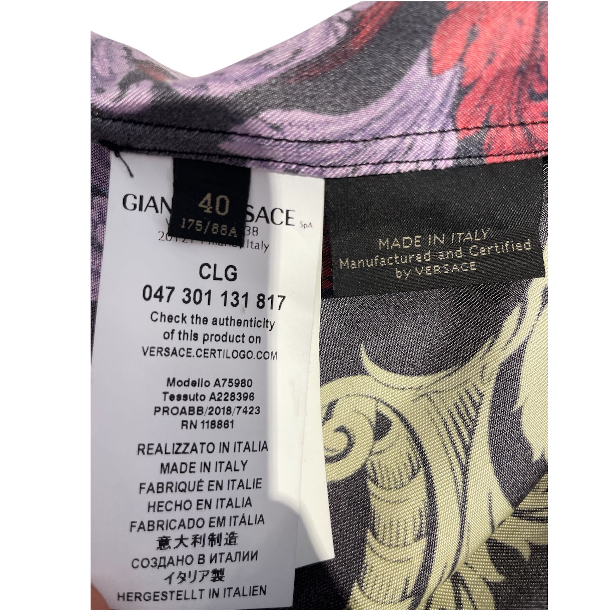 VERSACE/Flannel Shirt/40/Silk/MLT/Camouflage/Versace Fluo Barocco view 4