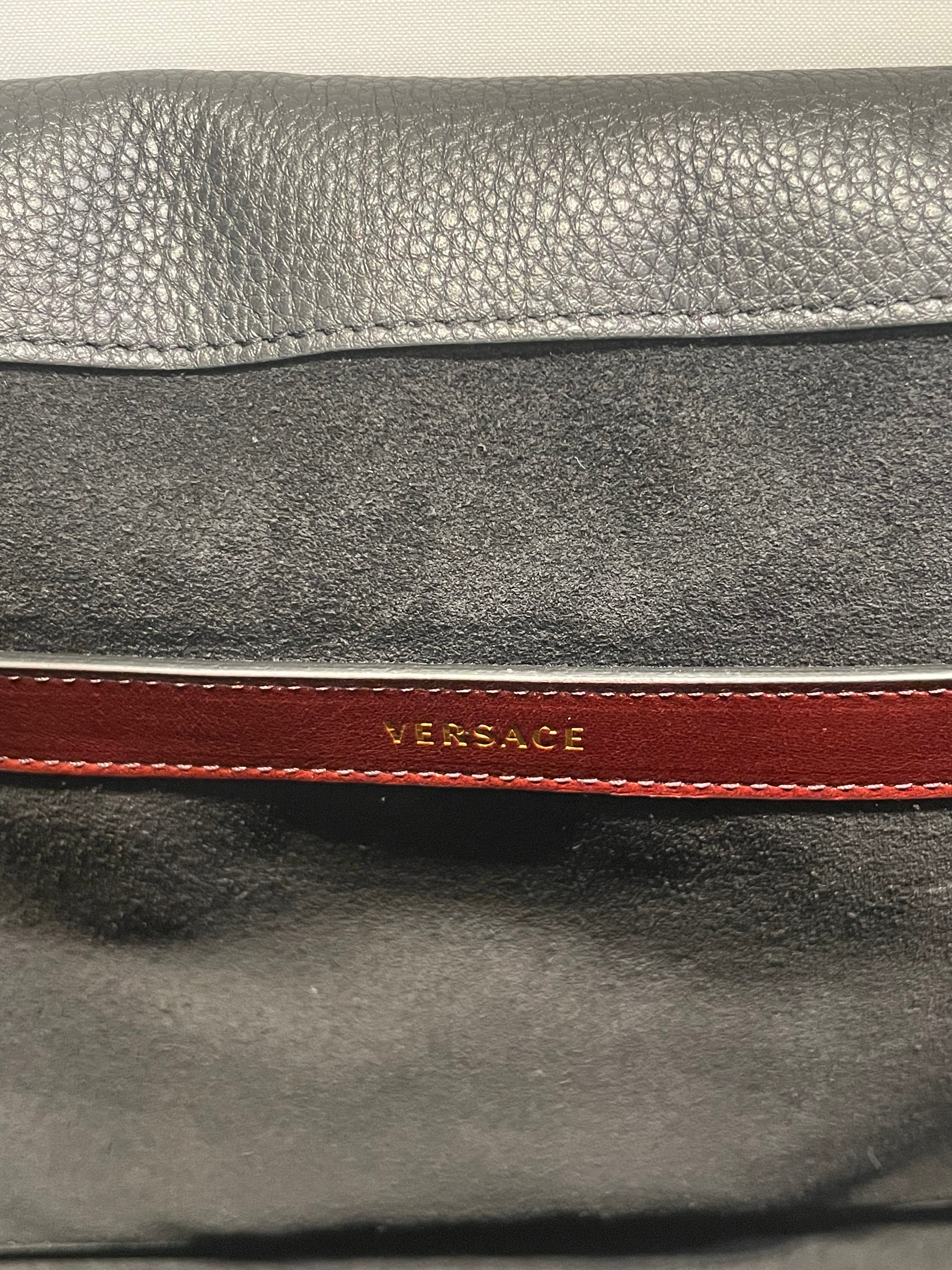 VERSACE/Cross Body Bag/Leather/BLK/lou messenger bag view 8