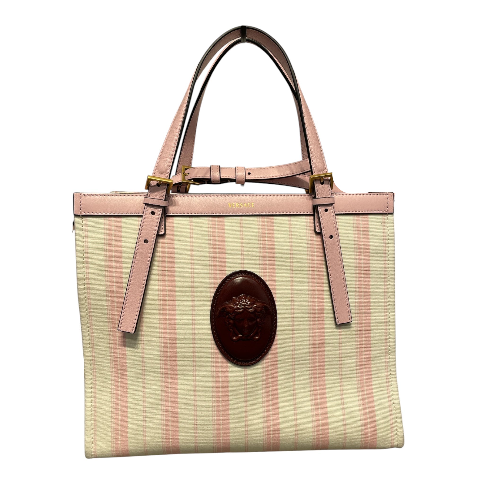 VERSACE/Cross Body Bag/Stripe/Cotton/PNK/RIVIERE CANVAS TOTE view 1
