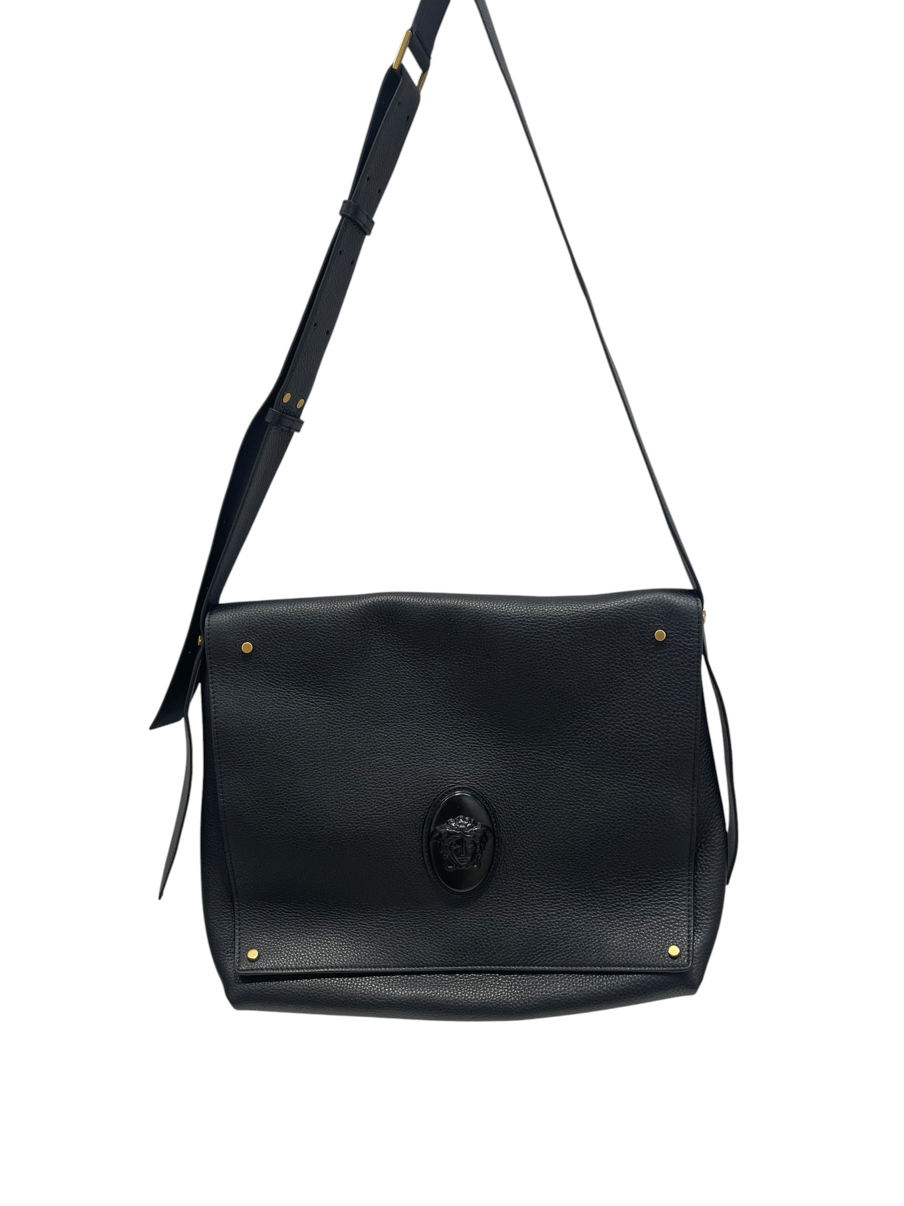 VERSACE/Cross Body Bag/Leather/BLK/lou messenger bag view 1