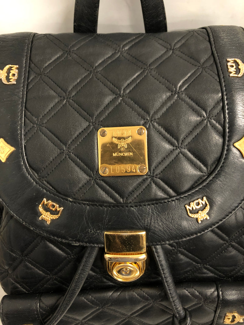 MCM/Backpack/OS/Leather/BLK/l0594