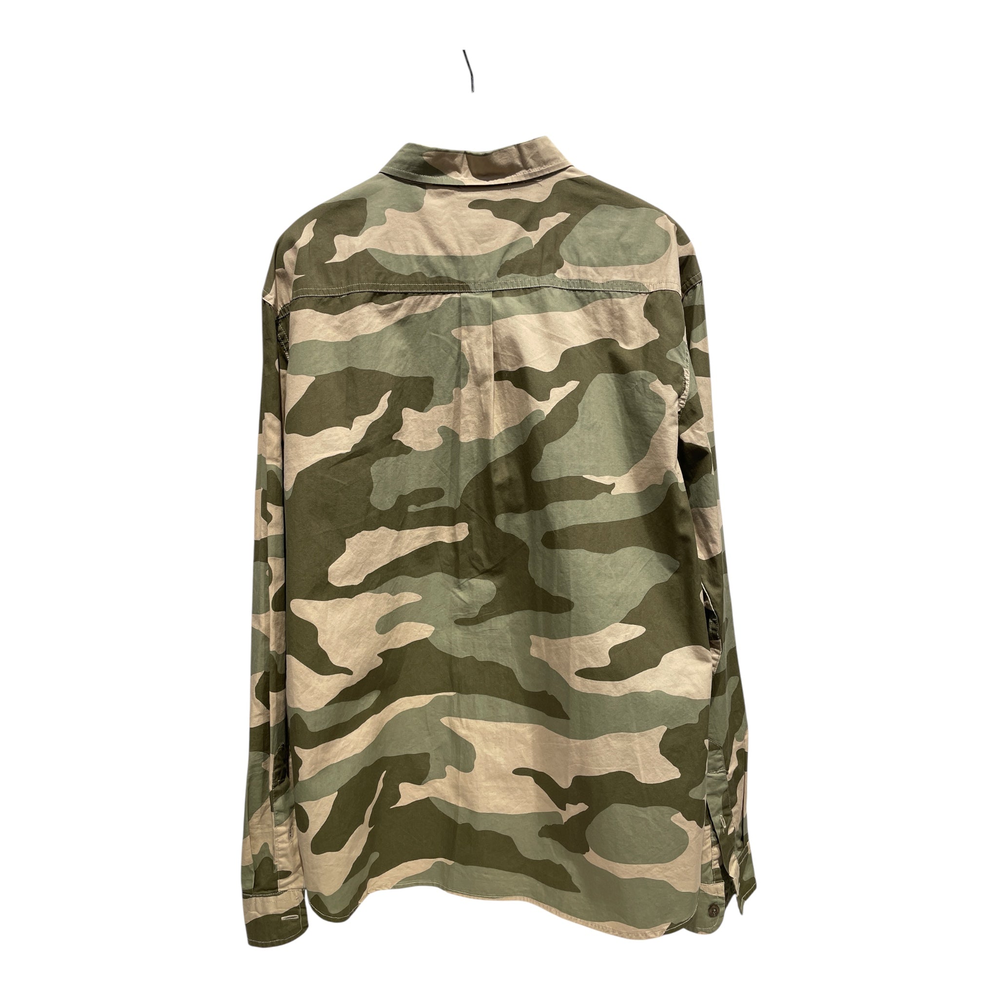 STUSSY/LS Shirt/L/Cotton/GRN/Open Coller/Camouflage/Camo Button Up view 2