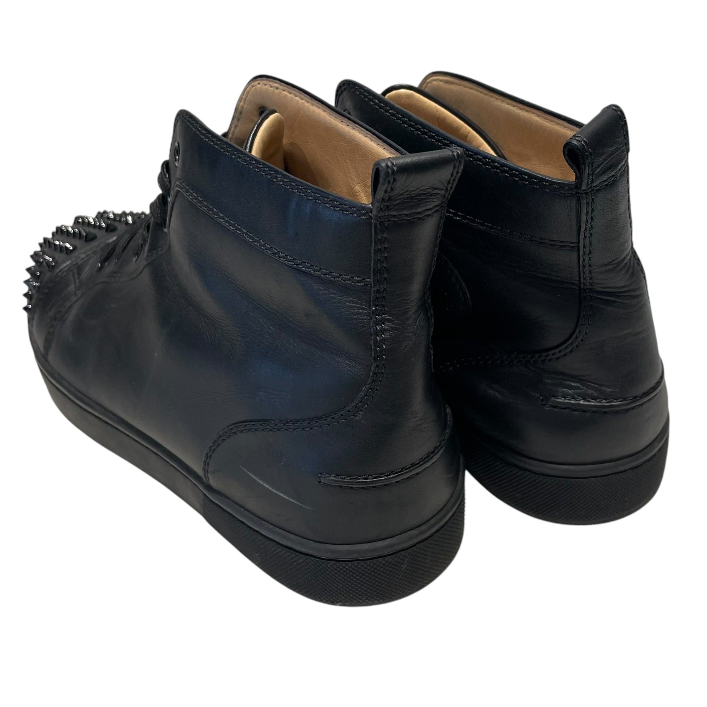 Christian Louboutin/Hi-Sneakers/US 11.5/Leather/BLK/Black Spiked Toe Red Bottoms view 2