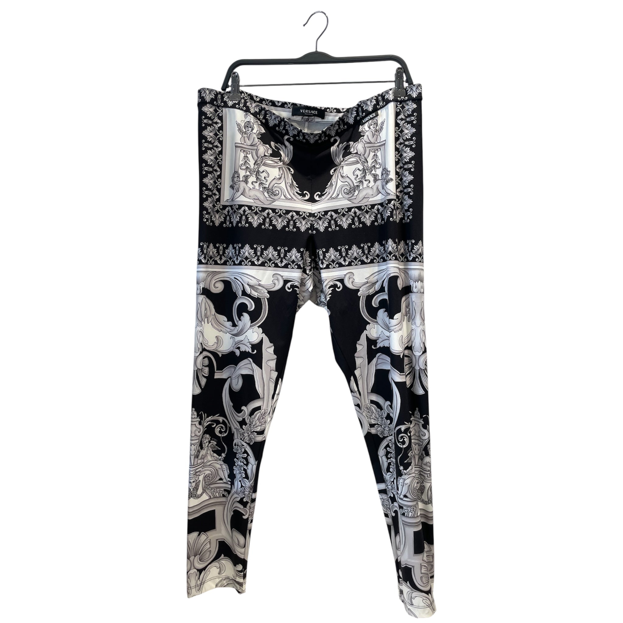 VERSACE/Bottoms/52/All Over Print/Nylon/BLK/Distressed/angel black and white view 1