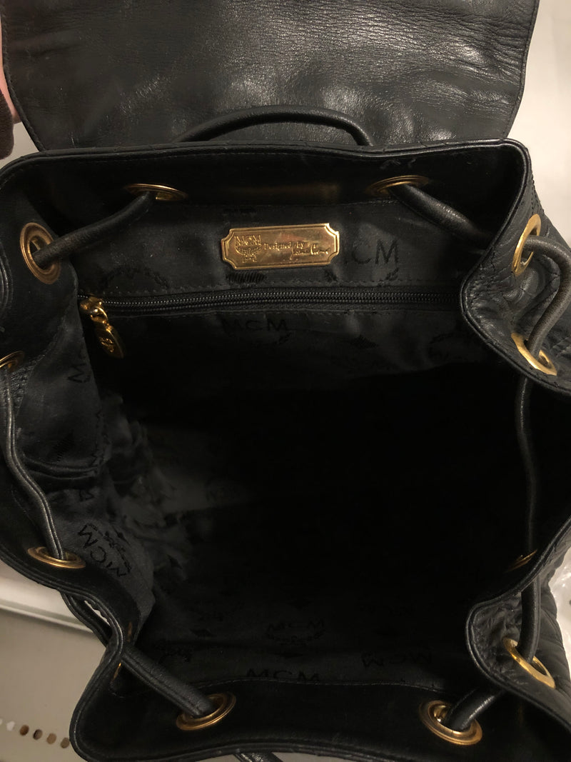 MCM/Backpack/OS/Leather/BLK/l0594