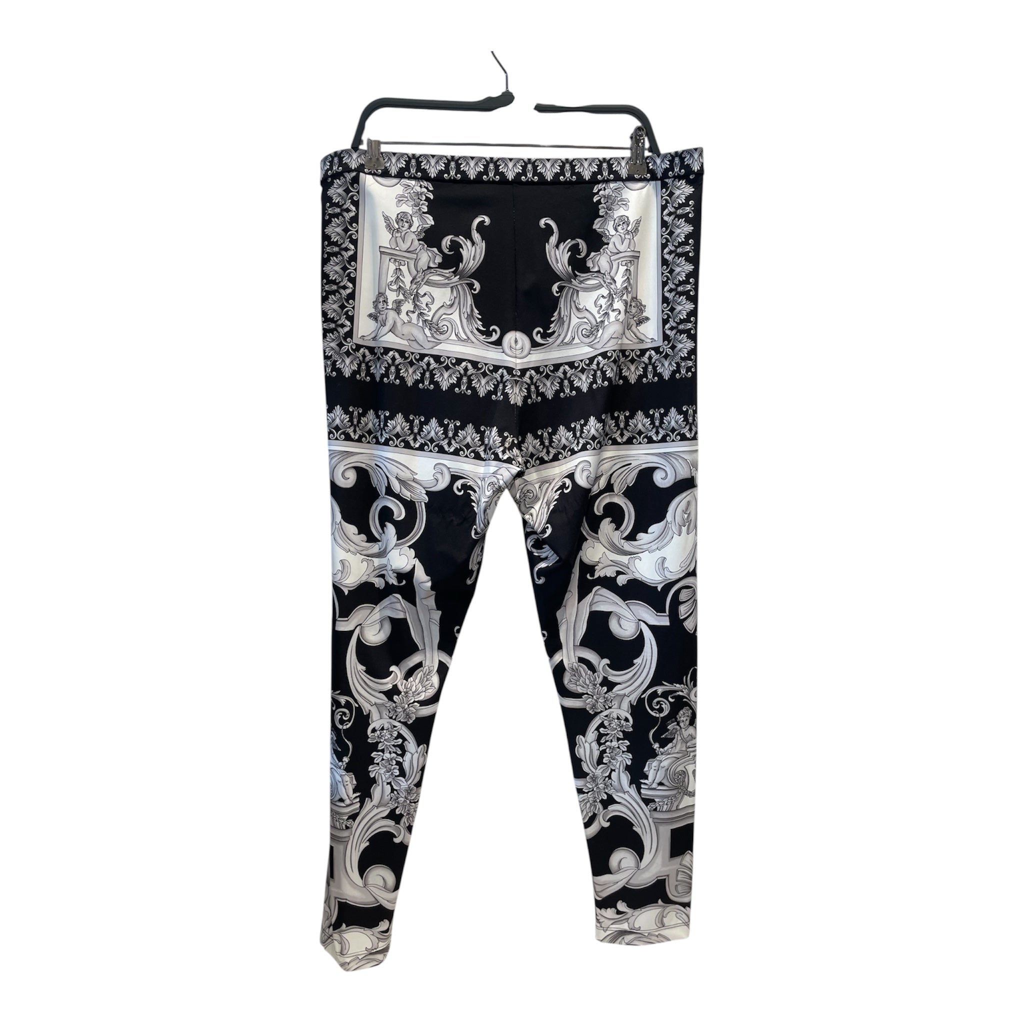 VERSACE/Bottoms/52/All Over Print/Nylon/BLK/Distressed/angel black and white view 2