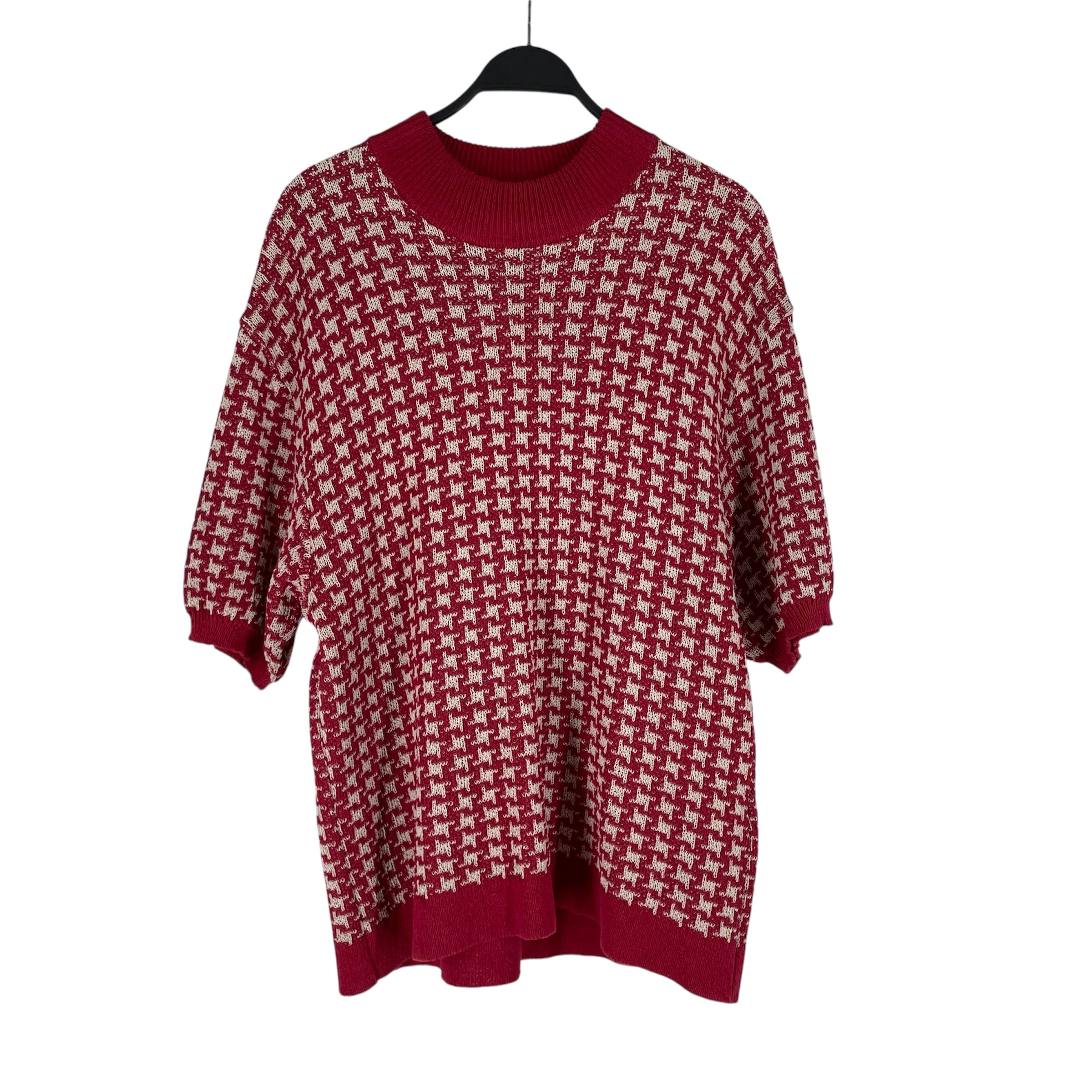 Needles/T-Shirt/L/Cotton/RED/All Over Print/HOUNDSTOOTH view 1