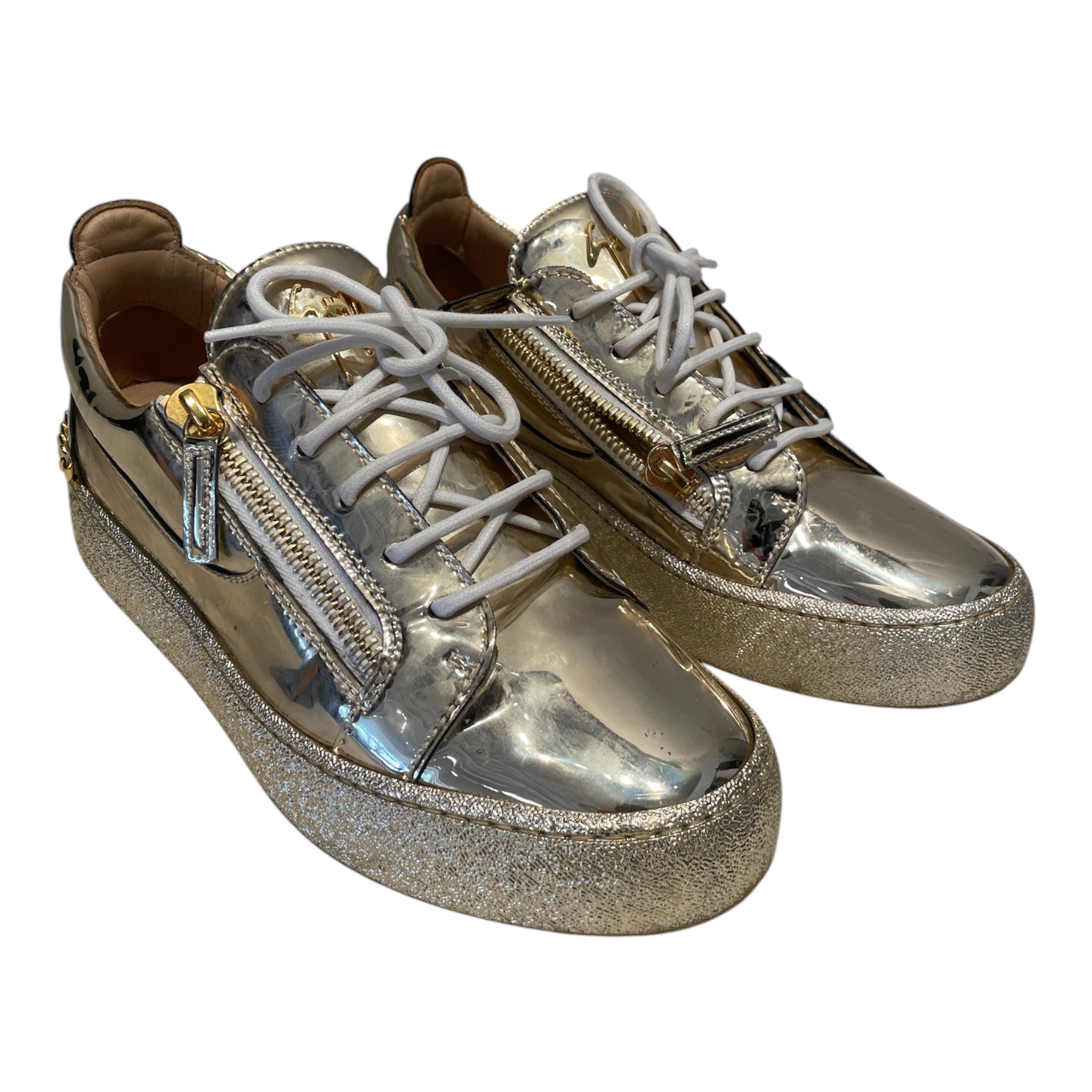 Giuseppe Zanotti/Low-Sneakers/EU 40/Faux Leather/GLD/Argento Side Zip Sneaker view 1