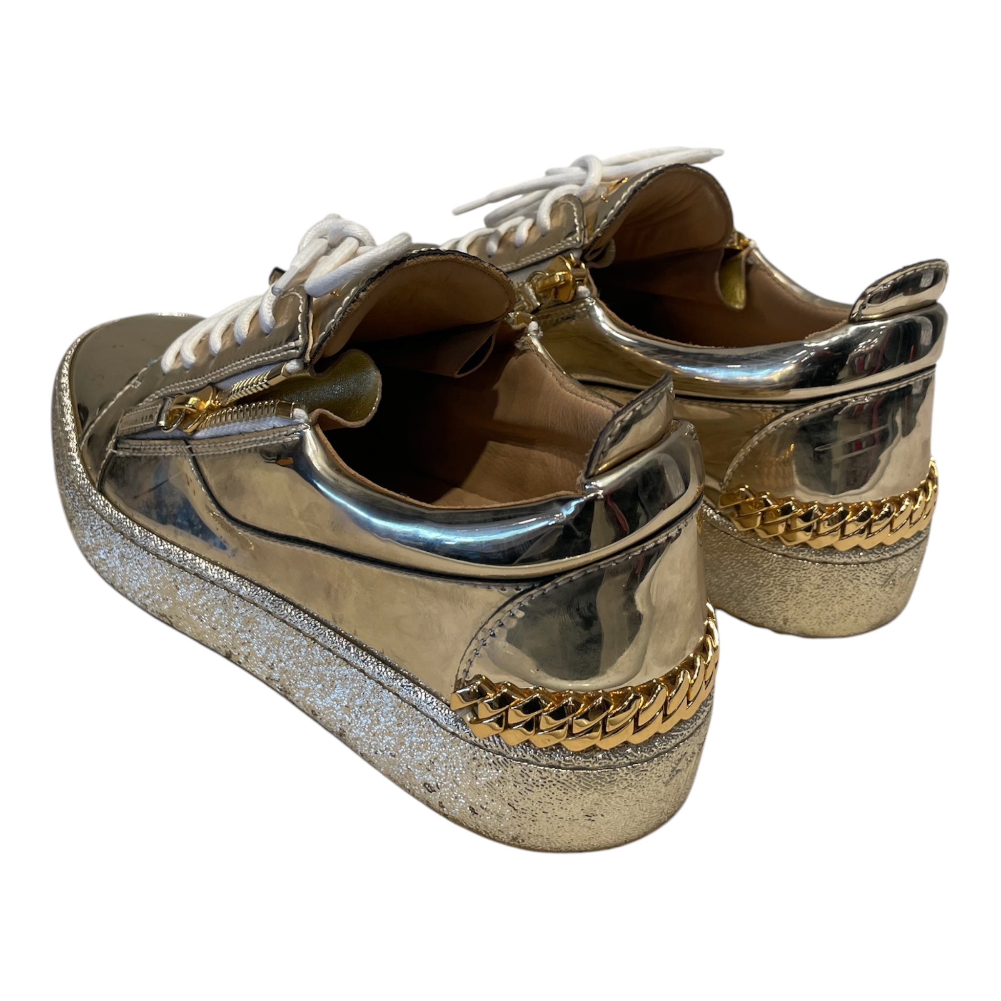 Giuseppe Zanotti/Low-Sneakers/EU 40/Faux Leather/GLD/Argento Side Zip Sneaker view 2