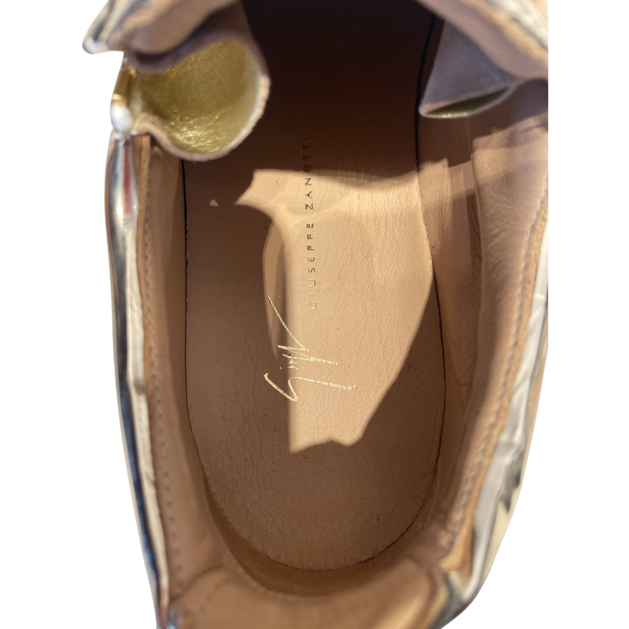 Giuseppe Zanotti/Low-Sneakers/EU 40/Faux Leather/GLD/Argento Side Zip Sneaker view 3