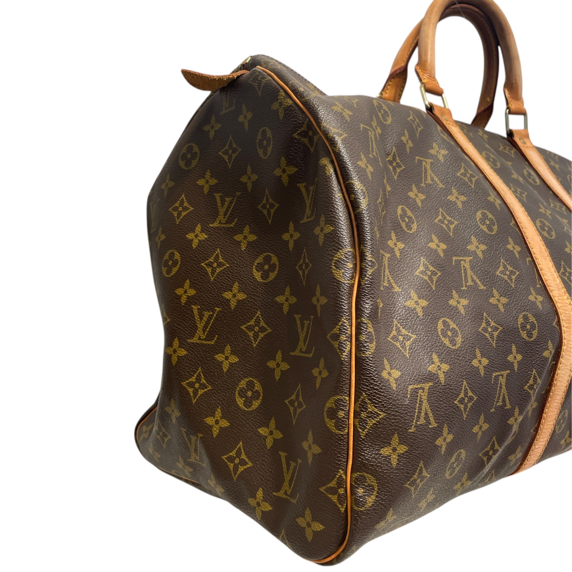 LOUIS VUITTON/Luggage/Monogram/Leather/BRW/Keepall Duffle view 6