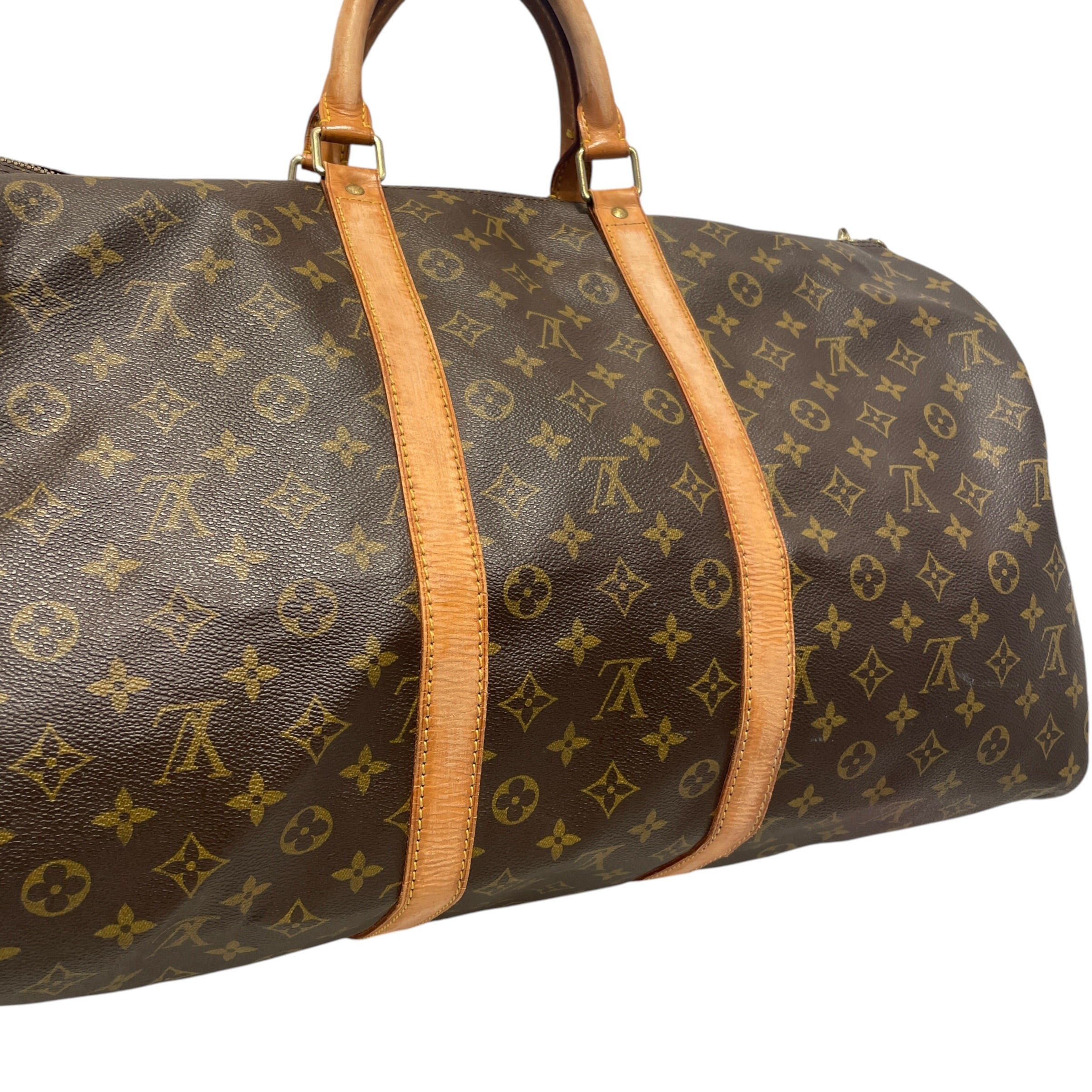 LOUIS VUITTON/Luggage/Monogram/Leather/BRW/Keepall Duffle view 5