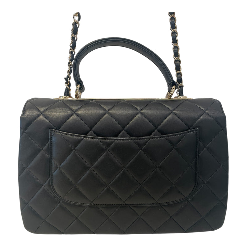 CHANEL/Cross Body Bag/Leather/BLK/