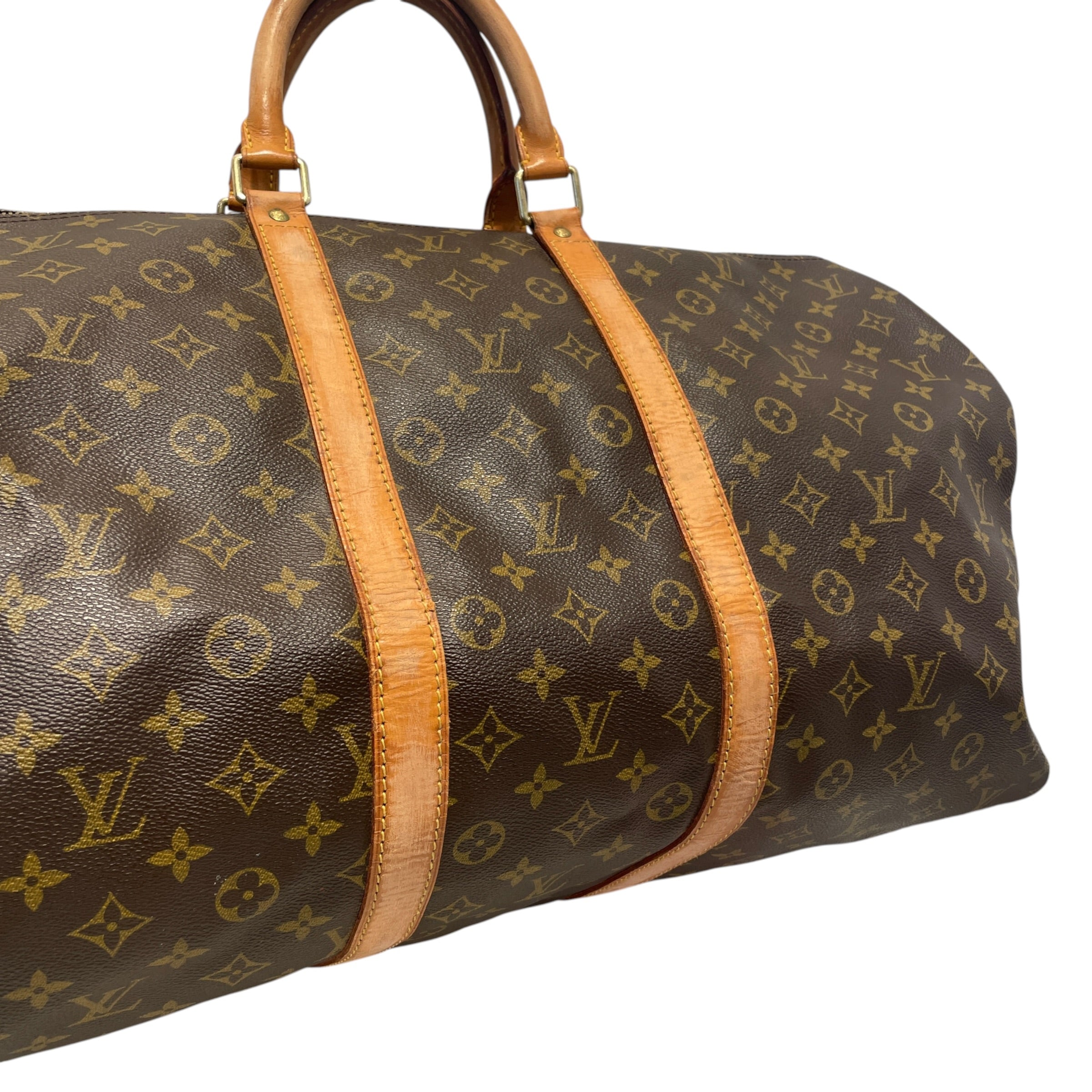 LOUIS VUITTON/Luggage/Monogram/Leather/BRW/Keepall Duffle view 3