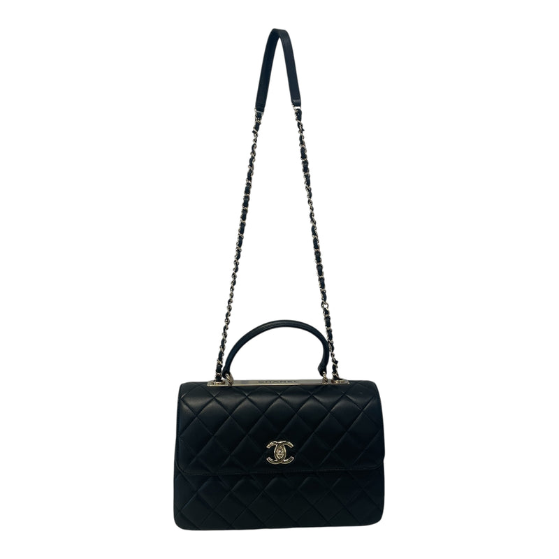CHANEL/Cross Body Bag/Leather/BLK/