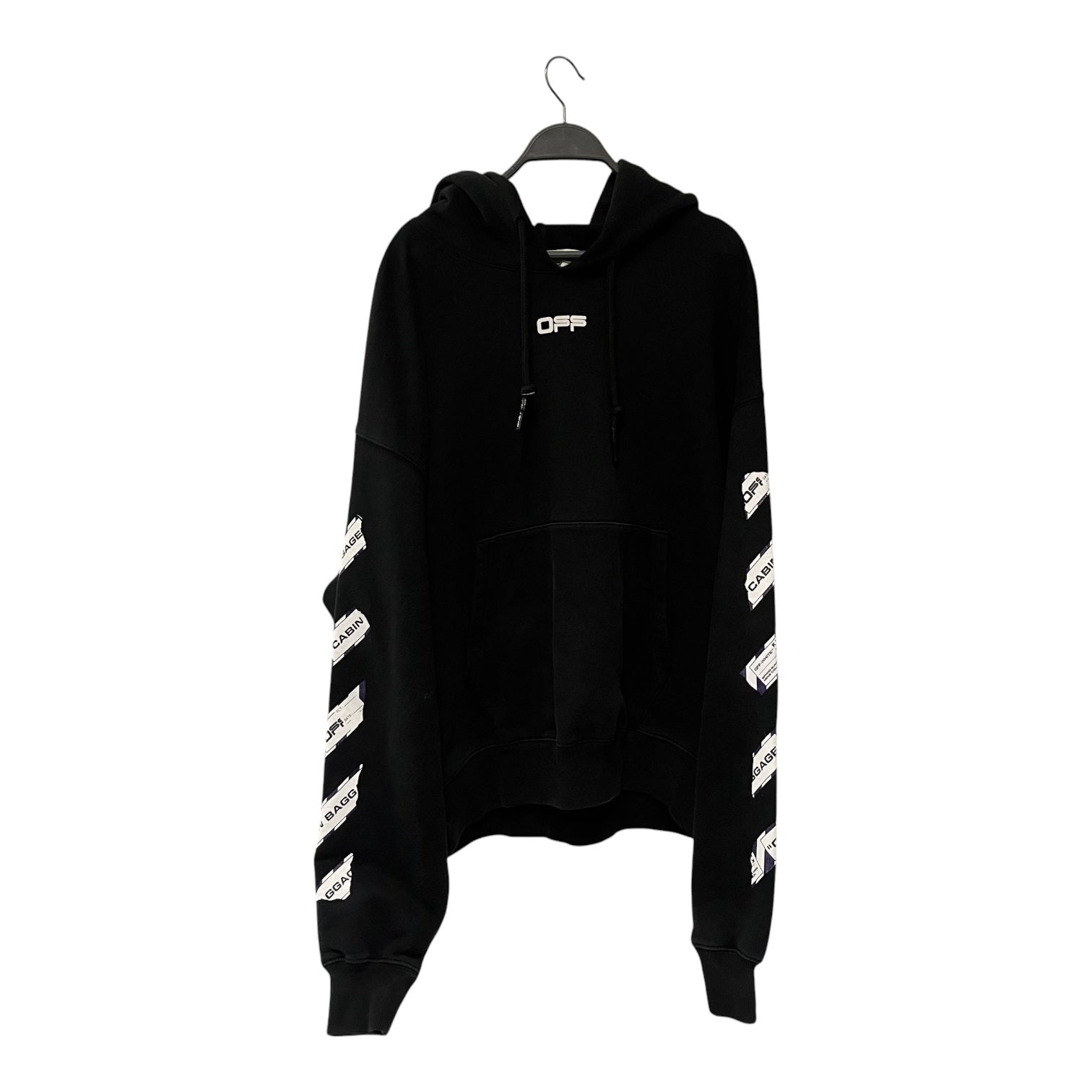 OFF-WHITE/Hoodie/XL/Graphic/Cotton/BLK/Pullover/BAGGAGE TAPE view 1