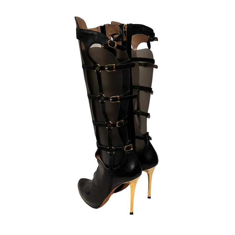 HERVE LEGER///Long Boots/--/Plain/Leather/BLK//W [Designers] Essentials/