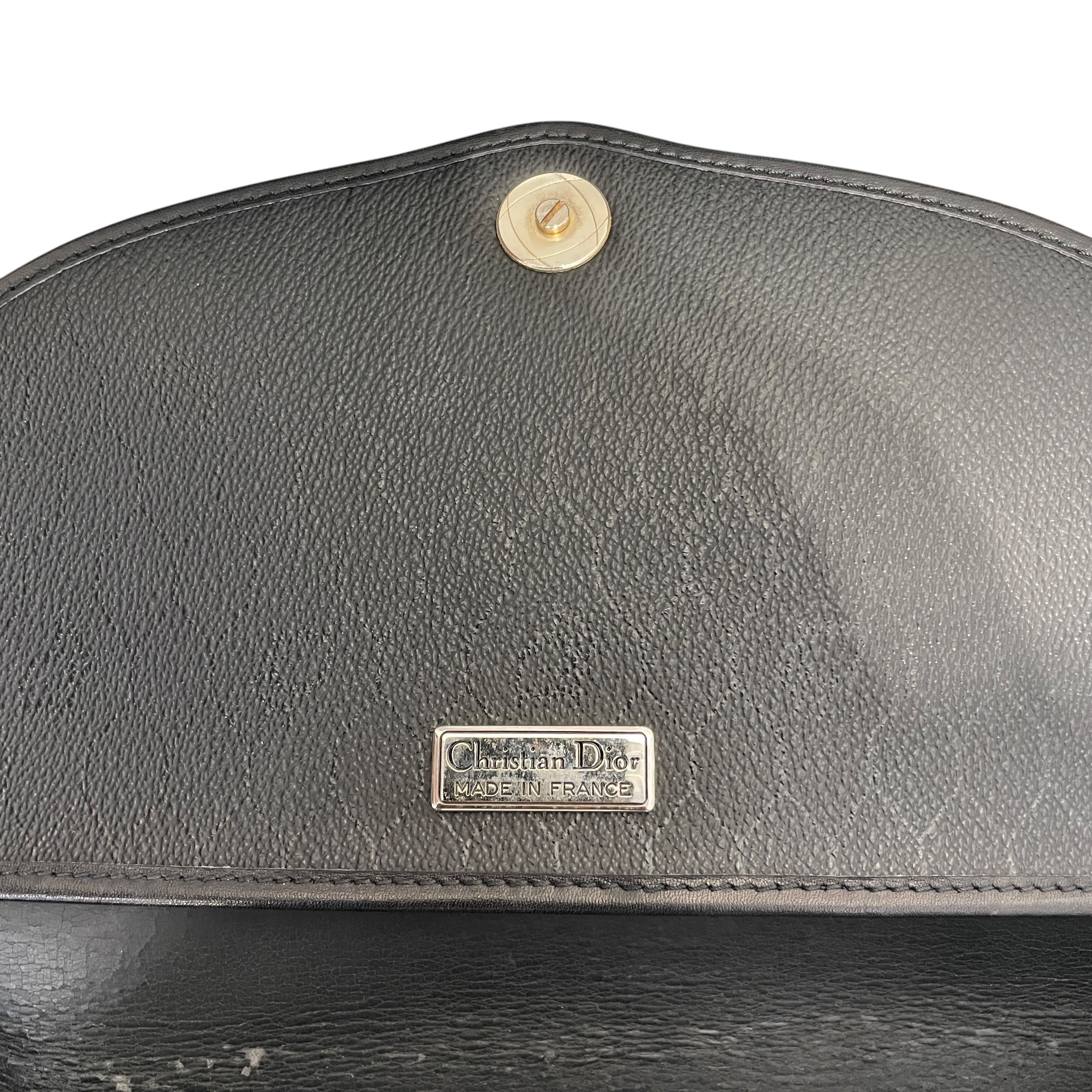 Christian Dior/Cross Body Bag/Cotton/BLK/HOBO CROSSBODY view 4