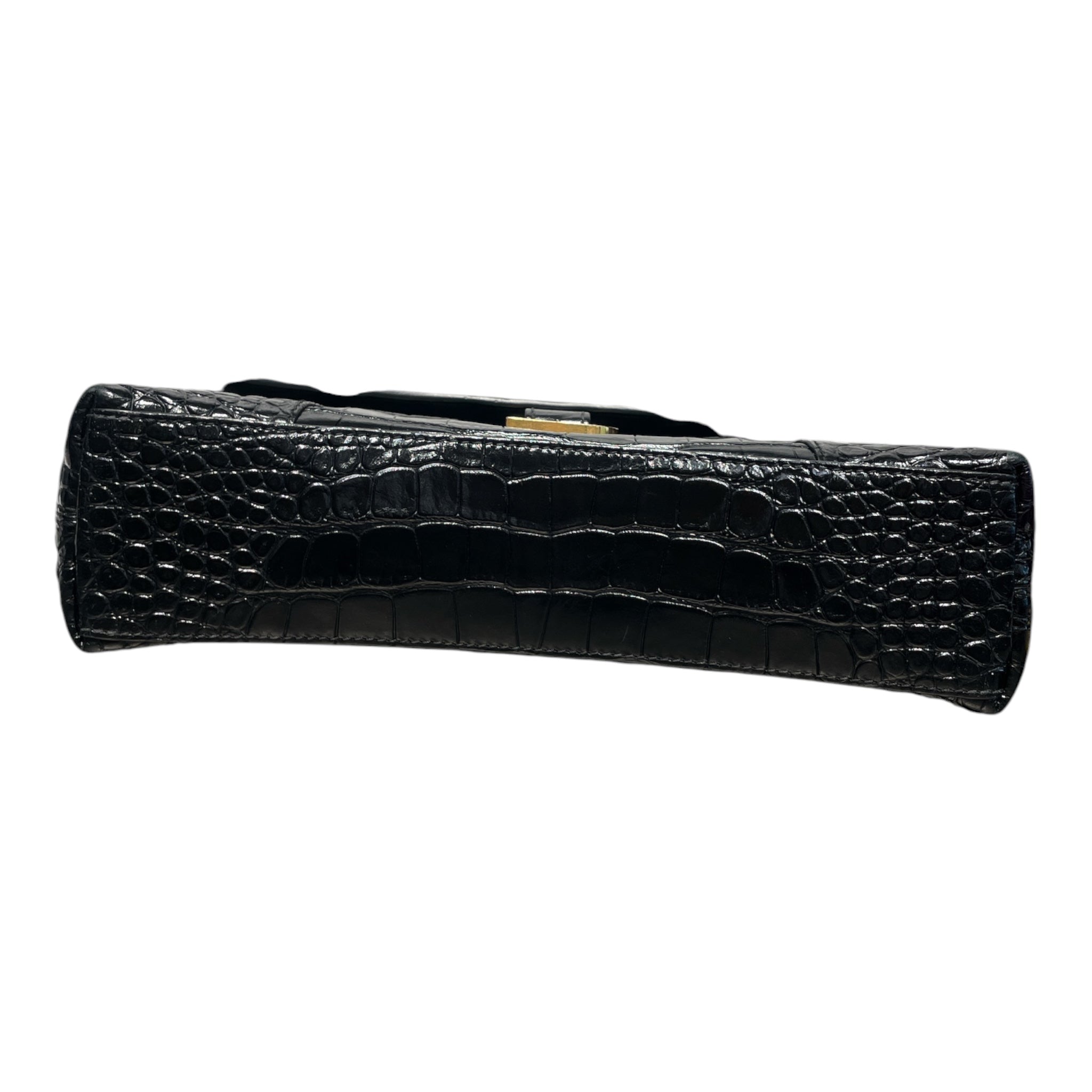 BALENCIAGA/Bag/Leather/BLK/Downtown Croc Embossed view 3