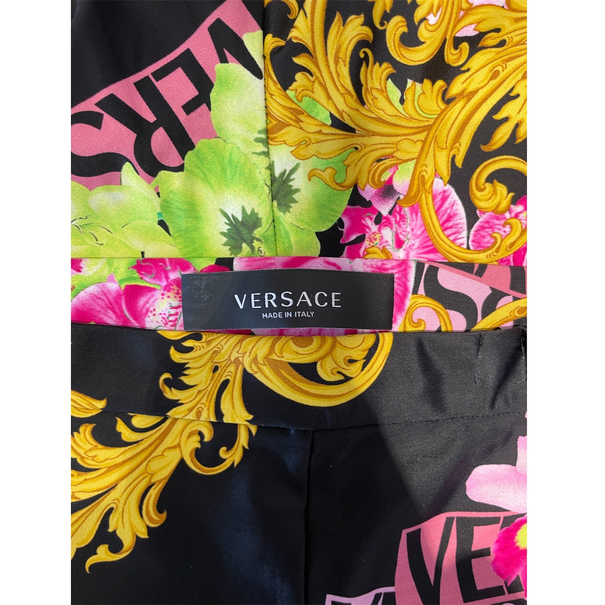 VERSACE/Bottoms/52/All Over Print/Nylon/MLT/Distressed/Orchid w/ gold Legging view 3