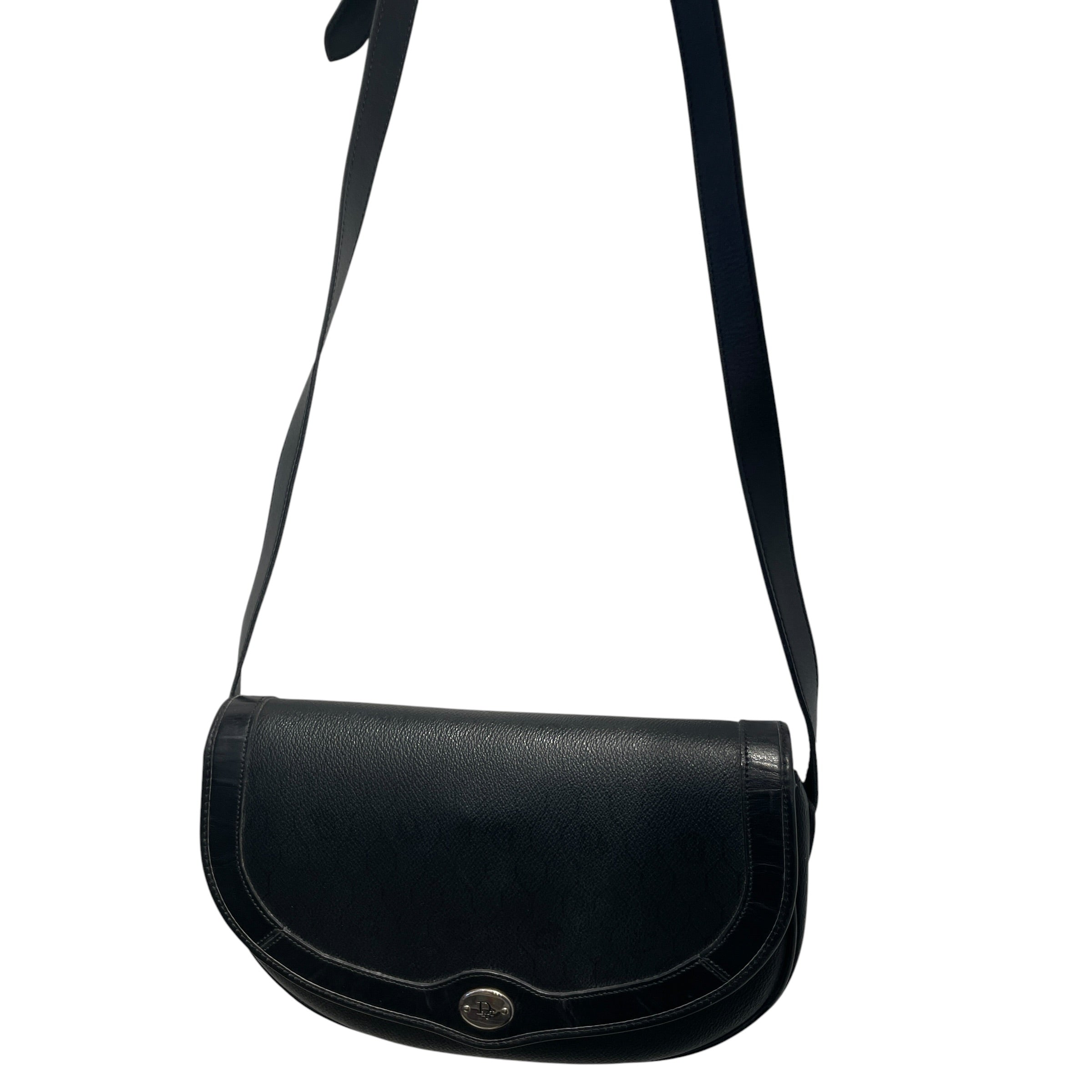 Christian Dior/Cross Body Bag/Cotton/BLK/HOBO CROSSBODY view 6