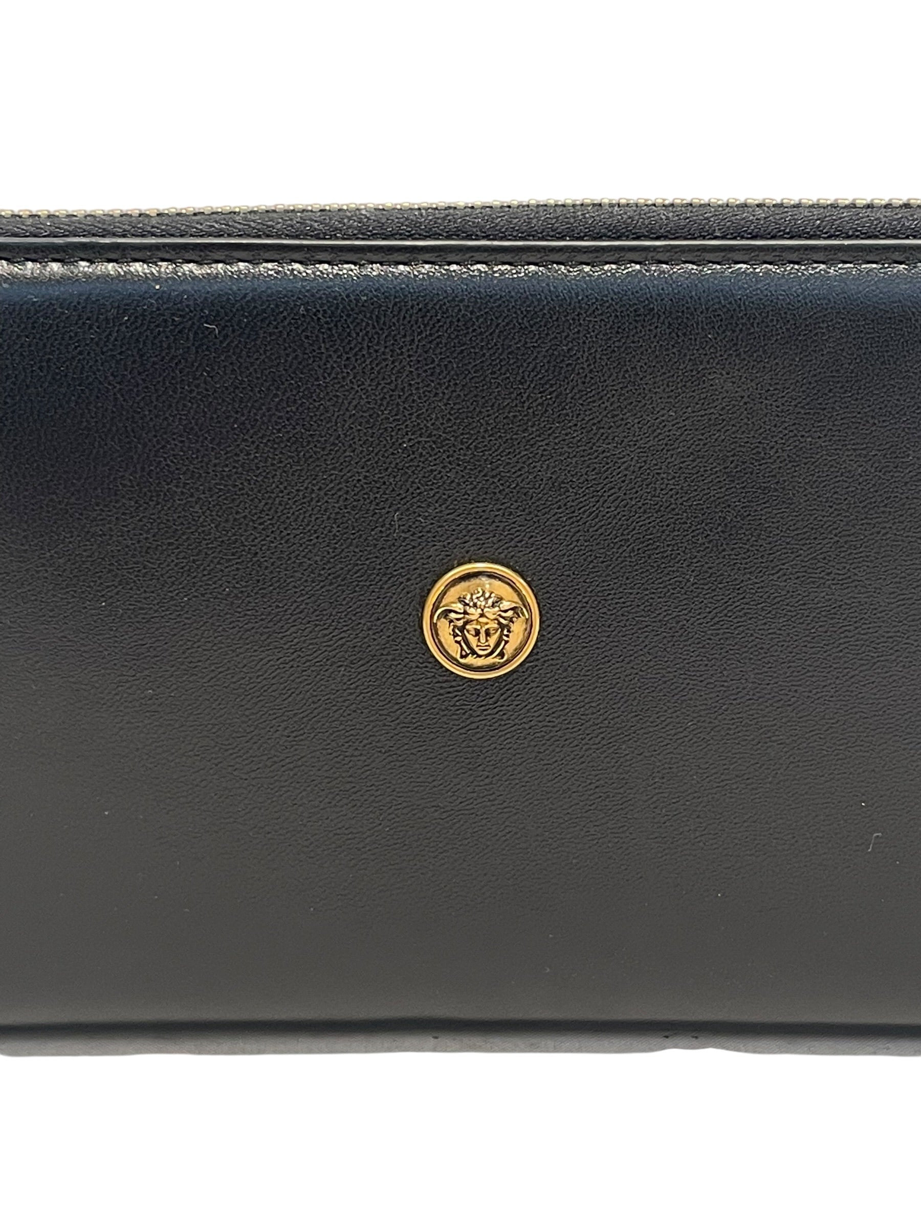 VERSACE/Long Wallet/Leather/BLK/L's/medusa gld logo/zip around view 3