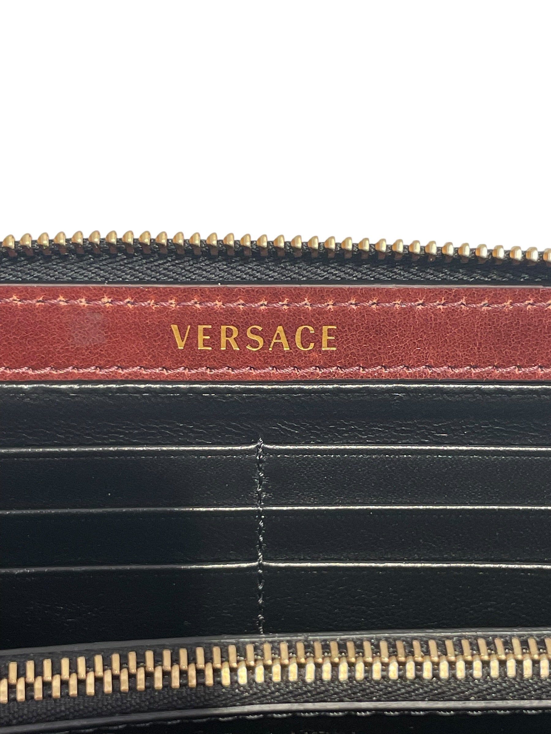 VERSACE/Long Wallet/Leather/BLK/L's/medusa gld logo/zip around view 5