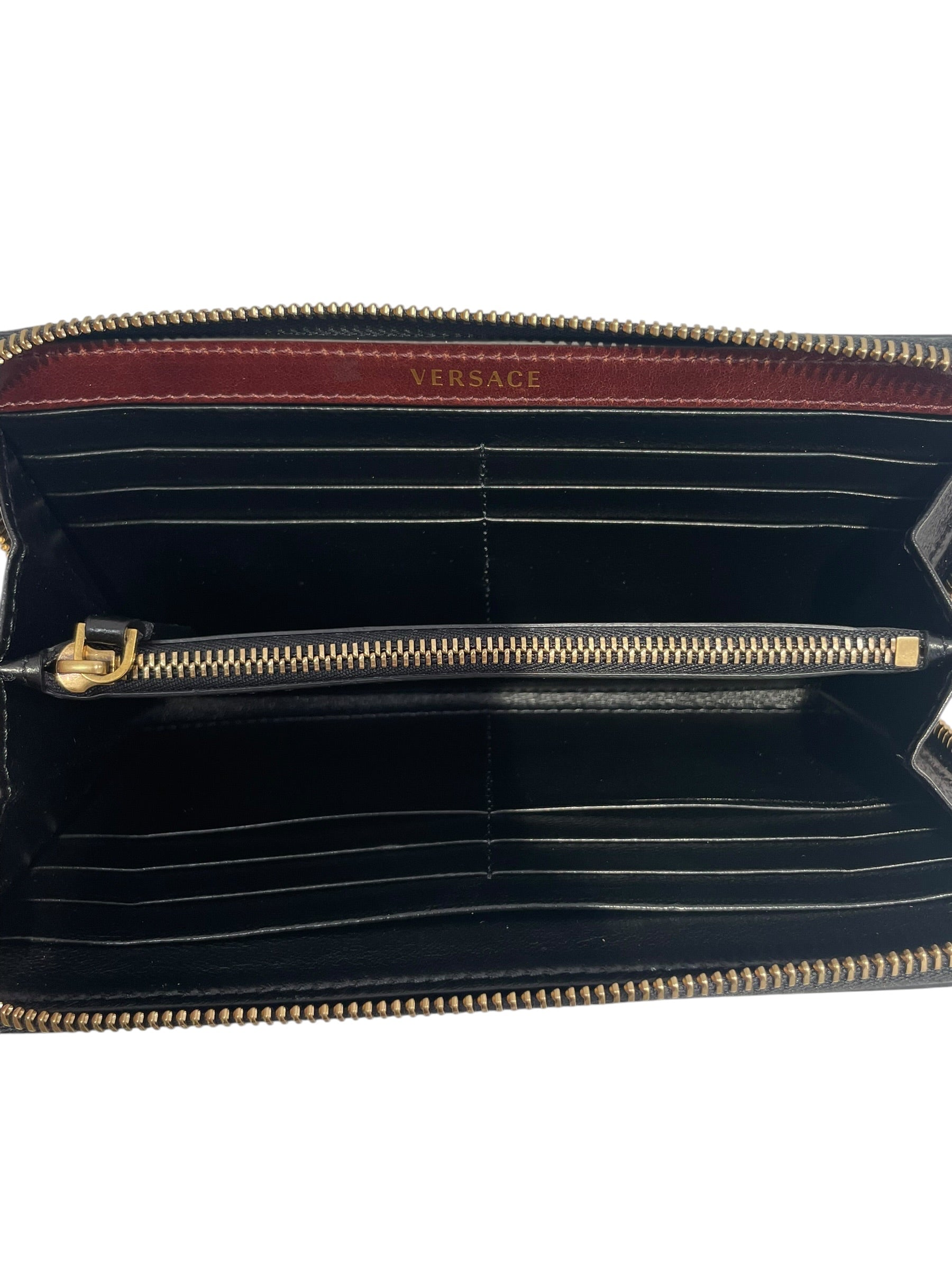 VERSACE/Long Wallet/Leather/BLK/L's/medusa gld logo/zip around view 6