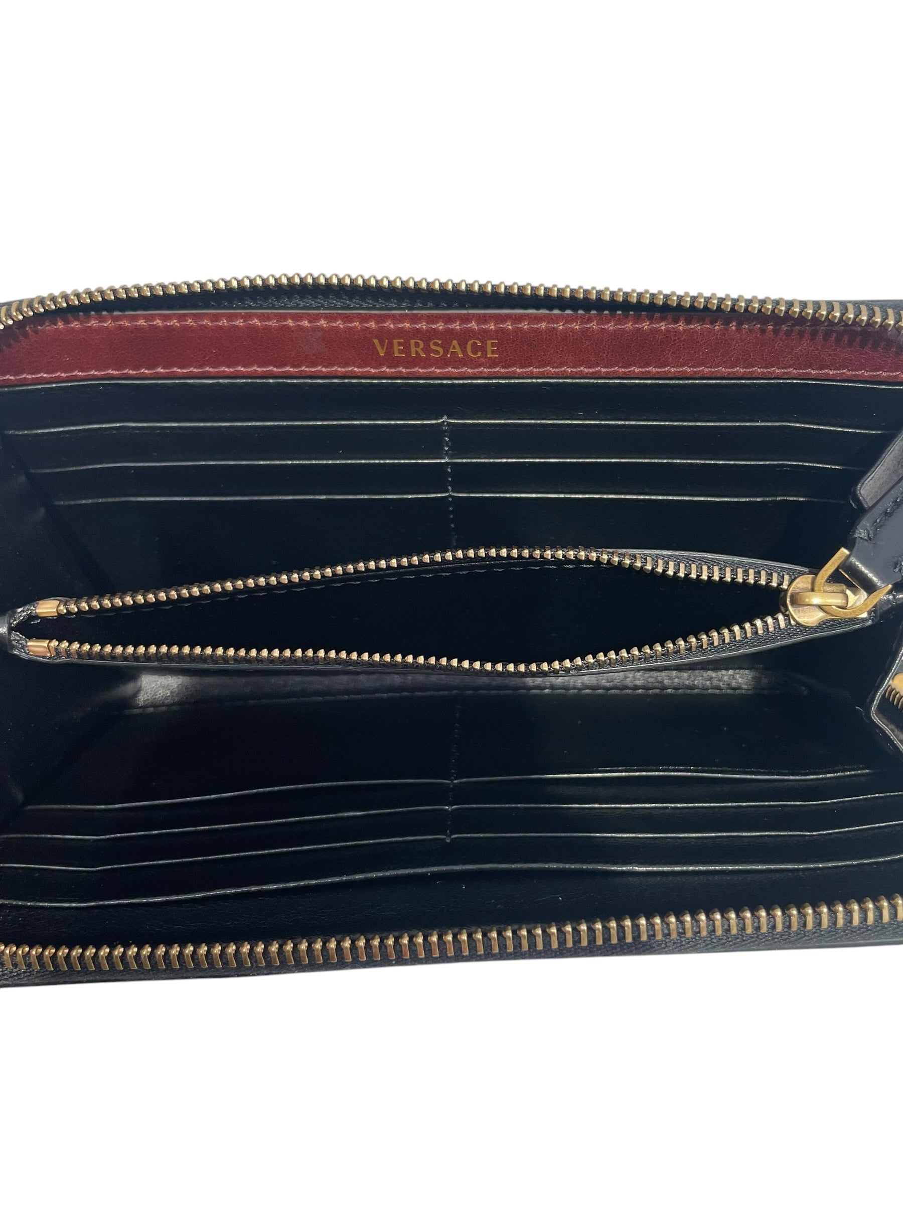 VERSACE/Long Wallet/Leather/BLK/L's/medusa gld logo/zip around view 7