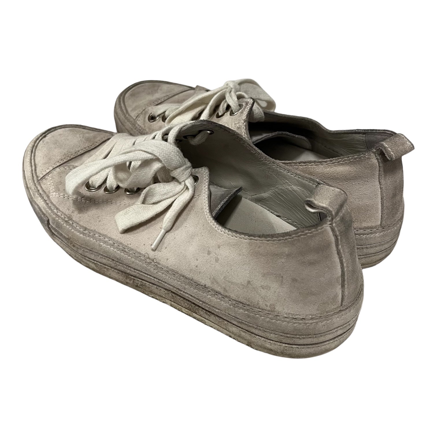 ANN DEMEULEMEESTER/Low-Sneakers/EU 39/Suede/WHT/low snkrs view 2