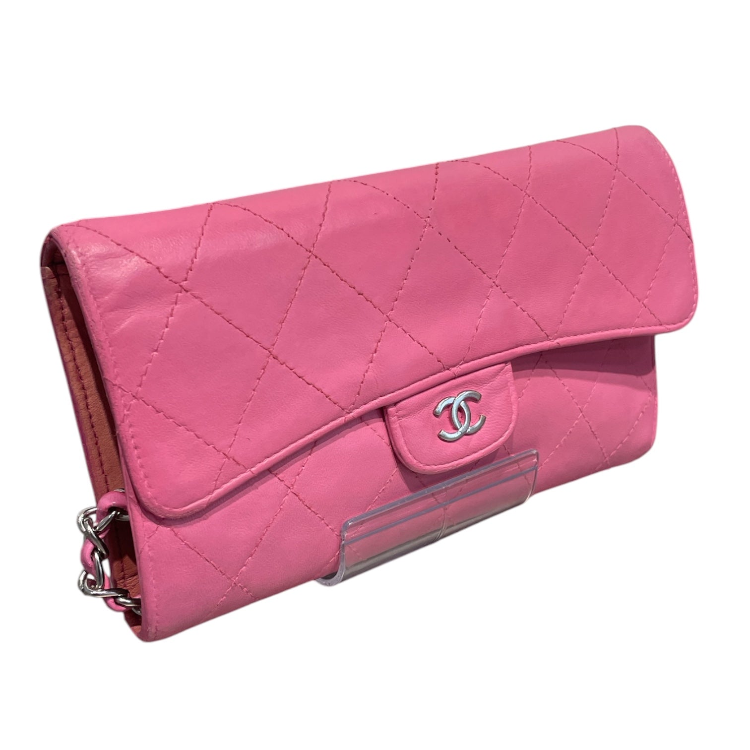 CHANEL/Long Wallet/Leather/PNK/CLASSIC QUILTED FLAP view 1
